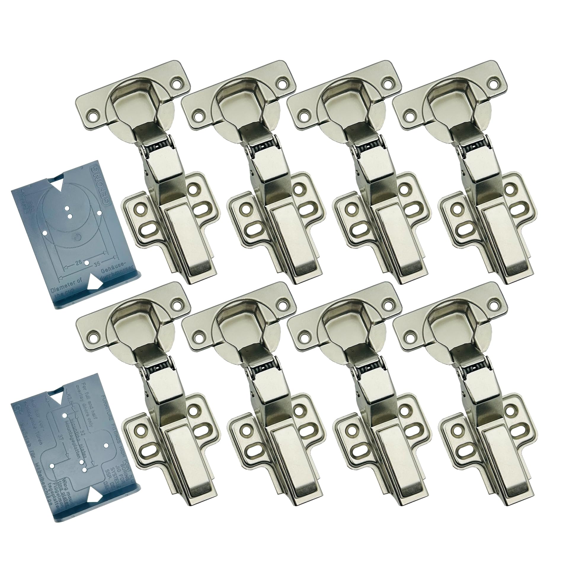 GEFONG 105 Degree Embed Kitchen Cabinet Soft Close Hydraulic Hinges 35mm with Damper Buffering Mute Hinge for Wardrobe Cupboard Door Pack of 8 Pcs