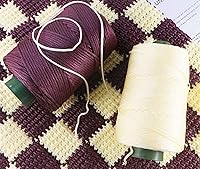 Vista 4 de Cordón de hilo artístico de 14.11 oz, hilo de poliéster color burdeos, para tejer macramé, bolsas de ganchillo, canasta de ganchillo, sombrero