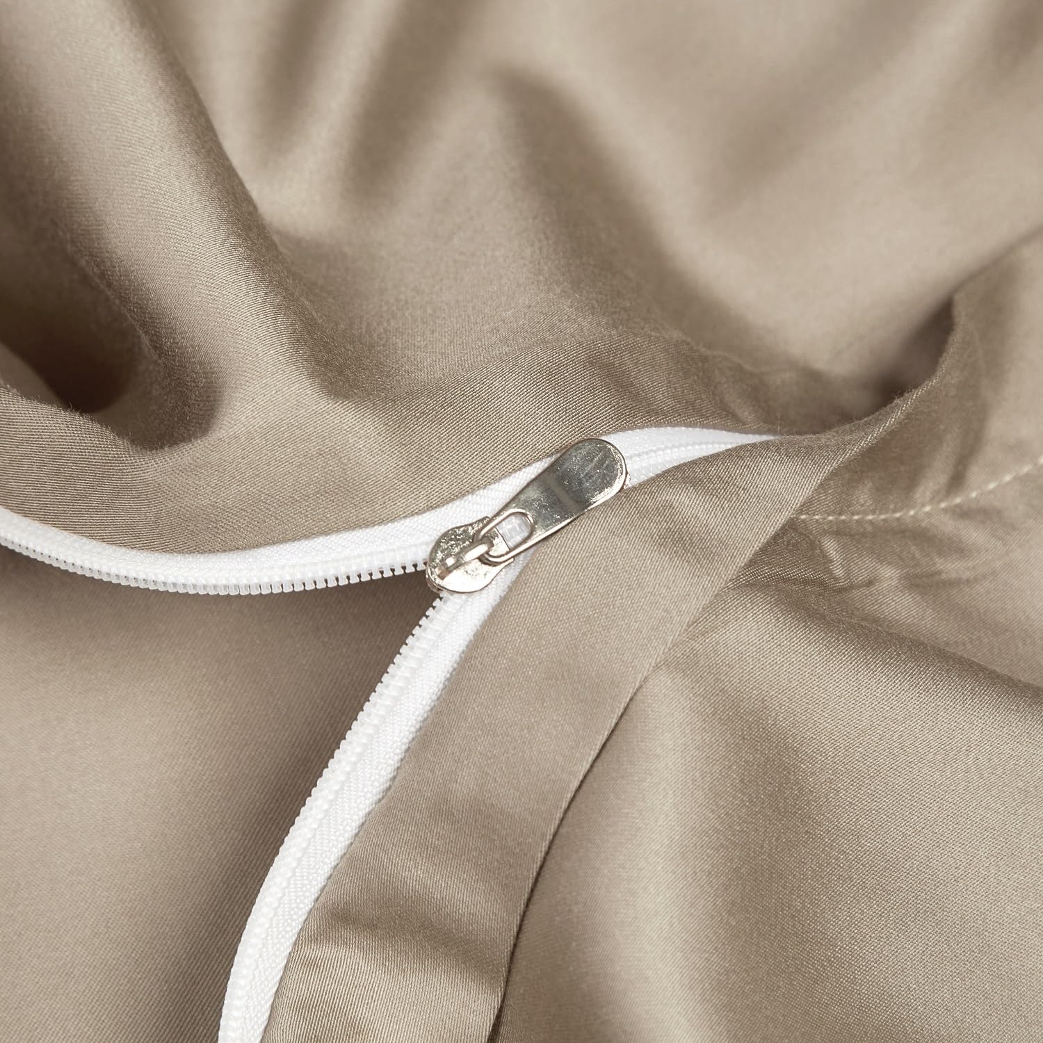 Biancheria da letto in bambù, 135 x 200 cm, colore oro, cachi, estate, inverno, rinfrescante, in fibra di bambù, lucida, set di biancheria da letto traspirante, in bambù, 2 pezzi, copripiumino 135