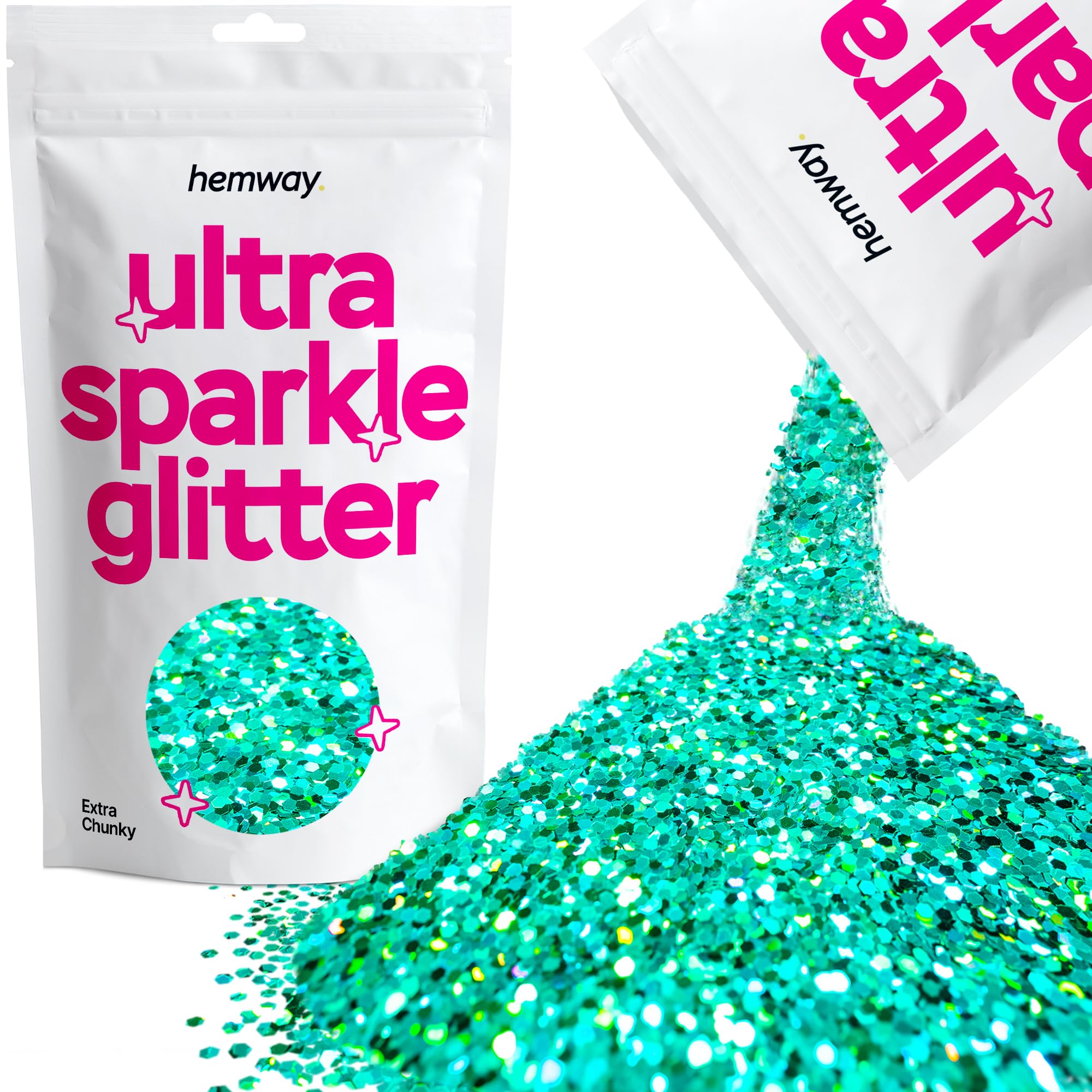 Hemway Ultra Sparkle Glitter Baby Pink Iridescent 100g Fine | Glitter for Arts & Craft, Makeup, Nail Art, Crafting, Card Making, Sparkle Decoration — view 84