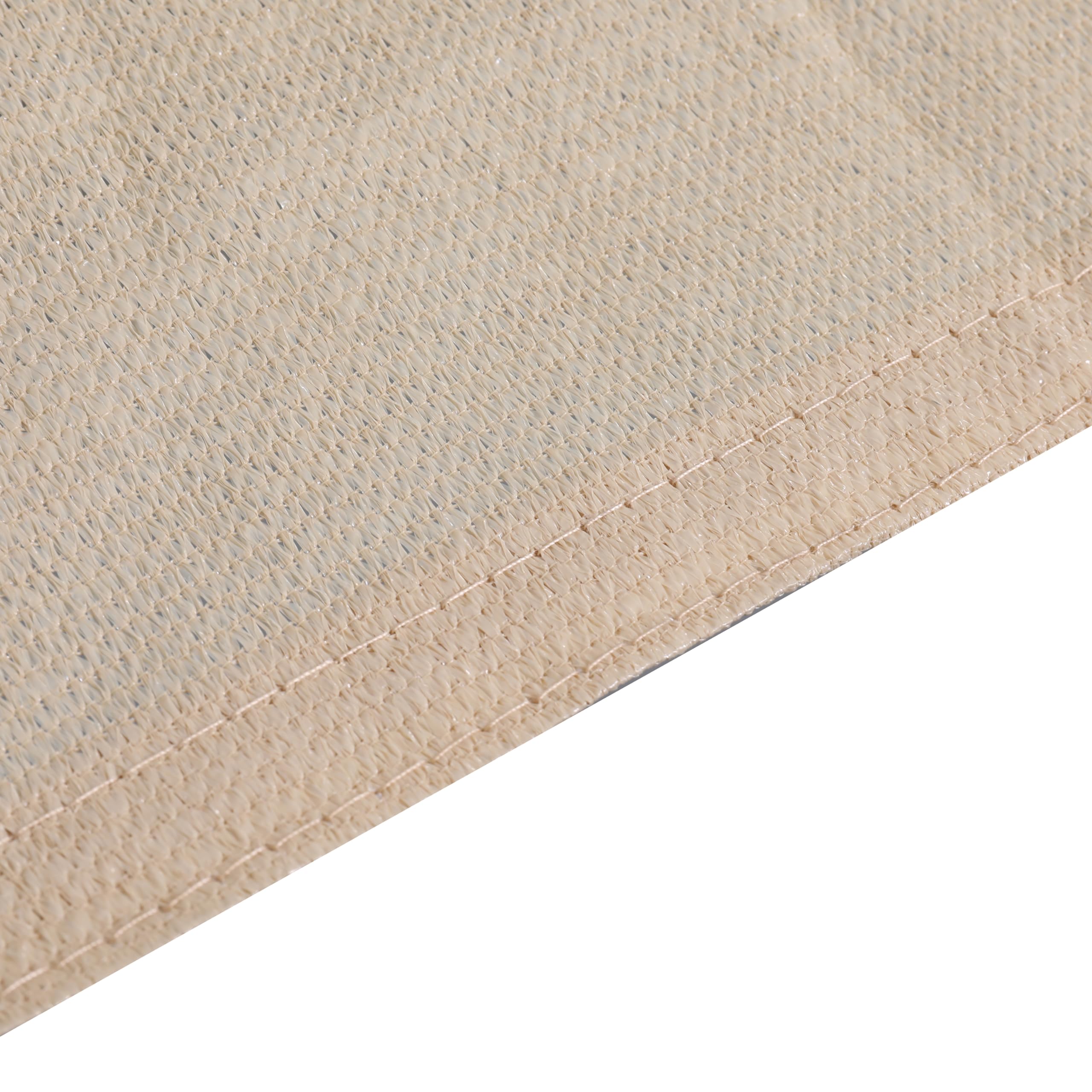 Flash Furniture Palmetto Voile d'ombrage triangulaire en polyéthylène haute densité recyclé avec bords renforcés, anneaux en D en acier inoxydable, cordes de fixation en nylon incluses de 1,5 m, sable
