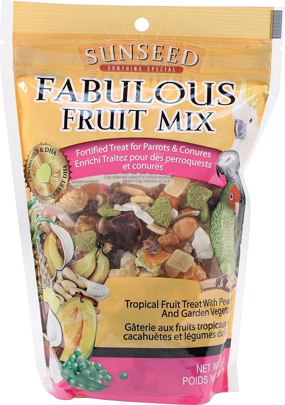 Mistura de Frutas com Banana Sunseed para Papagaios e Periquitos, 340 g
