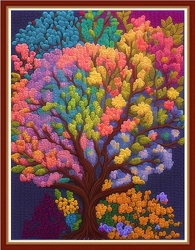 Redxing Kits de punto de cruz estampados, kit de bordado para principiantes y adultos, gama completa de patrones de bordado, kits de iniciación,