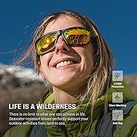 Vista 2 de TOREGE - Lentes de sol polarizados deportivos para hombres y mujeres, para ciclismo, correr, golf, pesca, TR26 Marco negro y lente plateado cobre