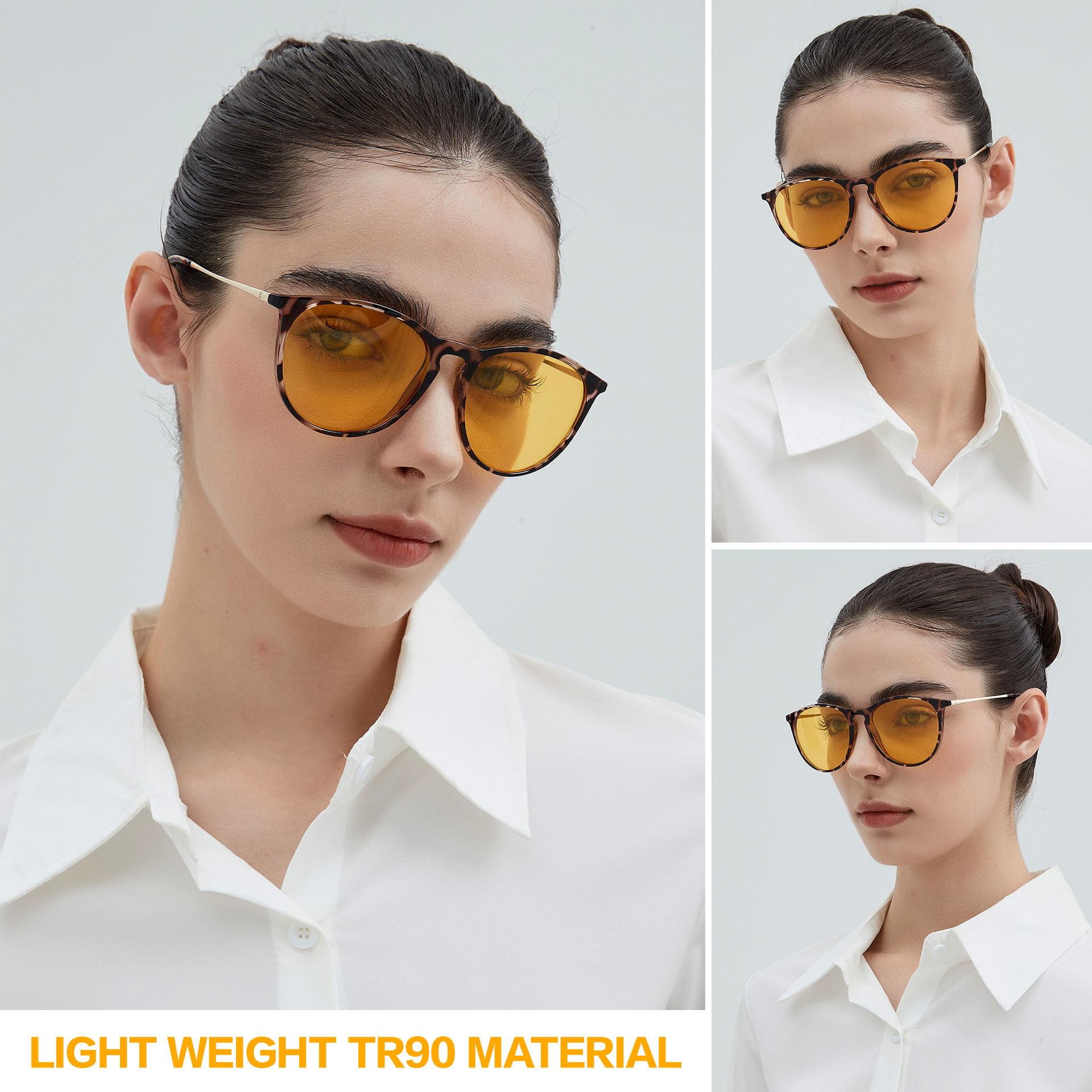 Lentes de visión nocturna para mujer: TR90 antirreflejos, para conducción nocturna, reducen la fatiga ocular para conductores, lluvia, nieve y niebla