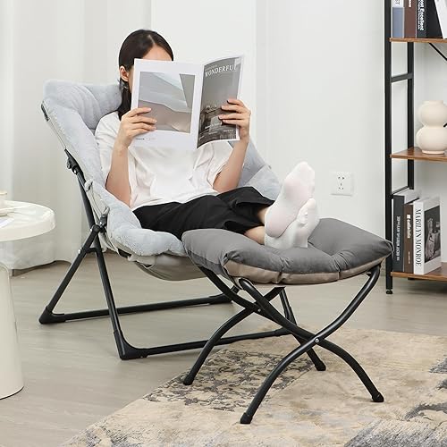 Miniatura 2 de Otomana plegable de 15 pulgadas de alto, taburete reposapiés plegable, taburete pequeño portátil para sofá, otomana plegable para sofá, otomanas