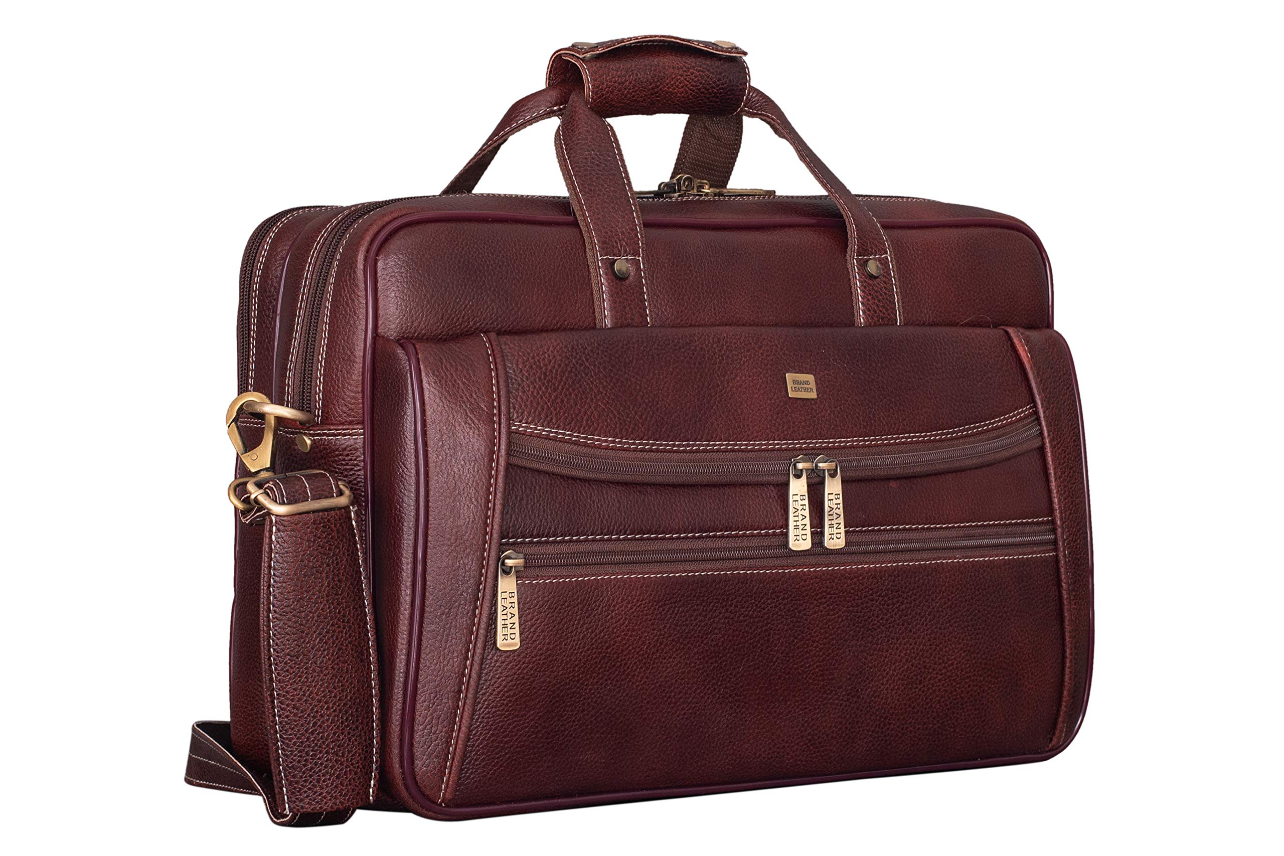 BRAND LEATHER Men 16 Inch Real Leather Laptop Messenger Bag (Brown) (B08JCFD2MP) Amazon Price History, Amazon Price Tracker