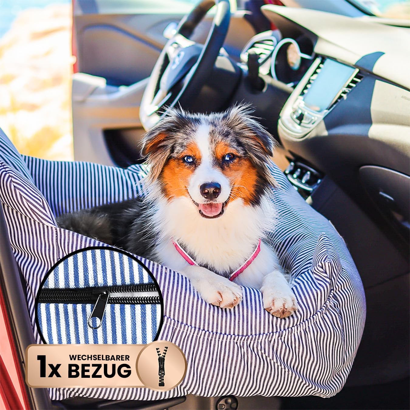 Wahre Tierliebe® Ersatzbezug mit Gurt für WahreTierliebe Autositz I Verlängere die Lebensdauer deines Autositzes I Hygienischer Hundesitz Auto, Wahre tierliebe autositz Hund