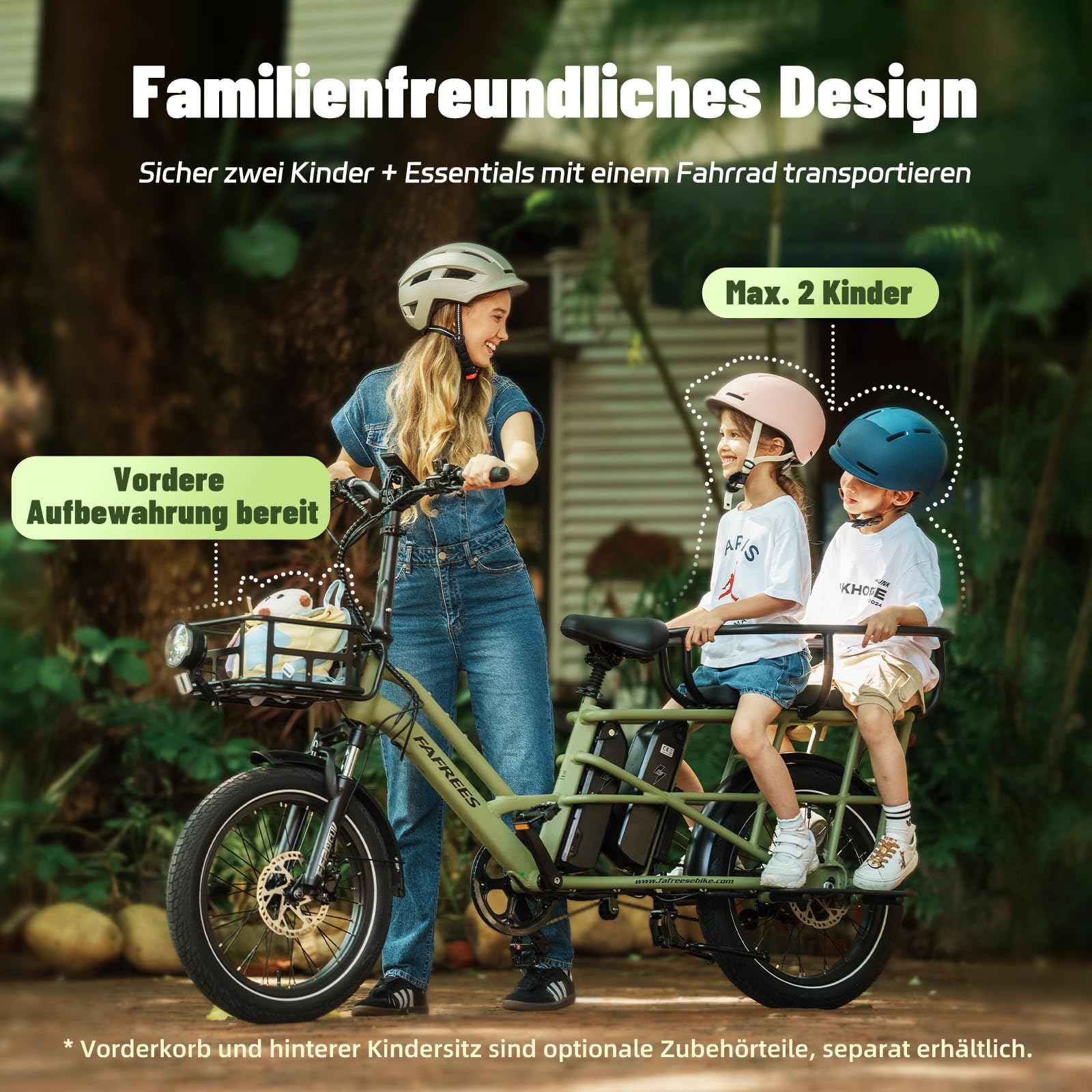 Fafrees FF20 CUV Elektro Cargo E Bike 20 Zoll 200kg Zuladung [ Offiziell ] 2X 12Ah Akku 576Wh, 75N.m, 25km/h Ebike Mountainbike, Hydraulikbremsen Fatbike E-Bike für Erwachsene