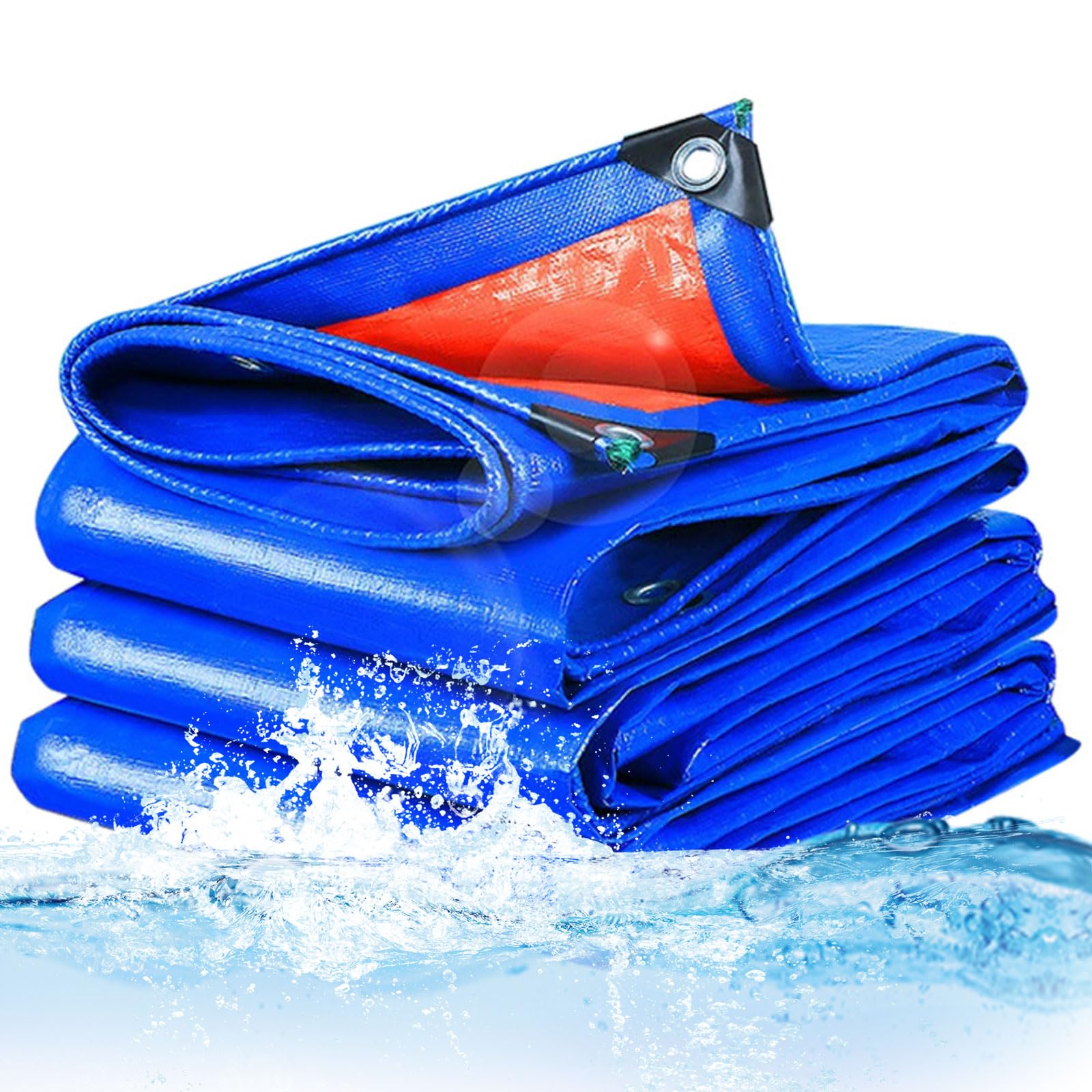 Tarpaulin Waterproof Heavy Duty 420 x 440 cm UV Resistant, Pe Material, Lightweight Pe Tarpaulin Sheet Reinforced Eyelets, Tear Resistant for Garden Furniture Camping, Blue