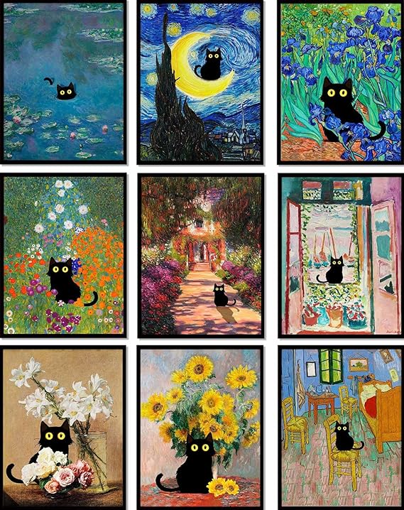 Disney : Sorties confirmées en décembre incluant la suite d'une série appréciée 10 81K92AHqXAL. AC SX569 9Pcs Funny Black Cat Wall Art Cats in Famous Paintings Posters Prints Vintage Gallery Wall Decor Pictures Eclectic Cute Preppy Aesthetic Room Decor,Unframed
