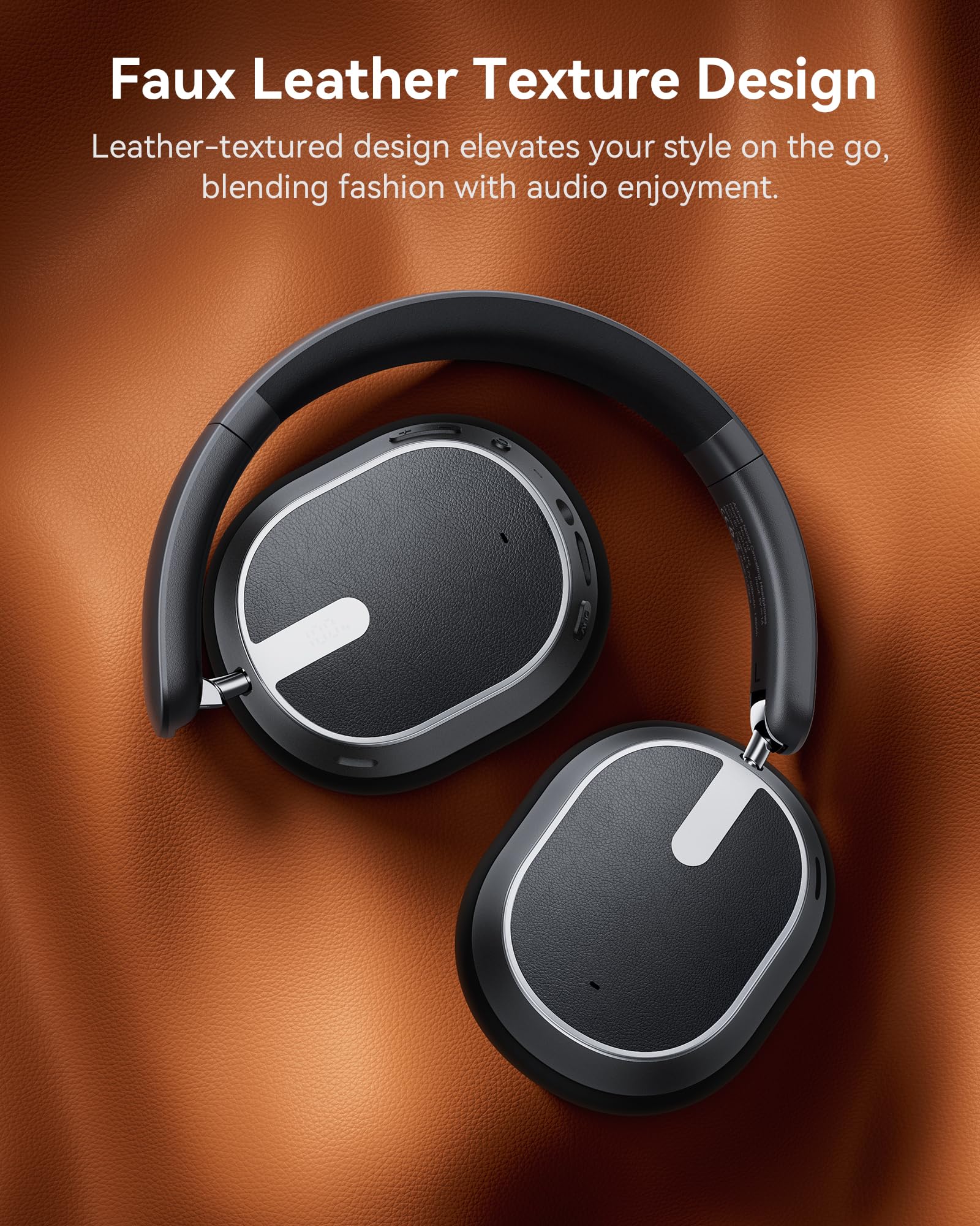 bmani Hybrid Active Noise Cancelling Headphones,120H Playtime Wireless Headphones Bluetooth 6.0 with Power Display, 6-Mic ENC Calls, 360° Spatial Audio Over Ear Headphones Headset for Travel Game — view 8