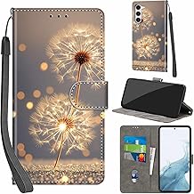 Mobile Phone Case for Samsung Galaxy S23 Cases Premium Leather Case Foldable Wallet Magnetic Card Slot Stand Function Protective Case Compatible with Samsung S23 Cover, Dandelion