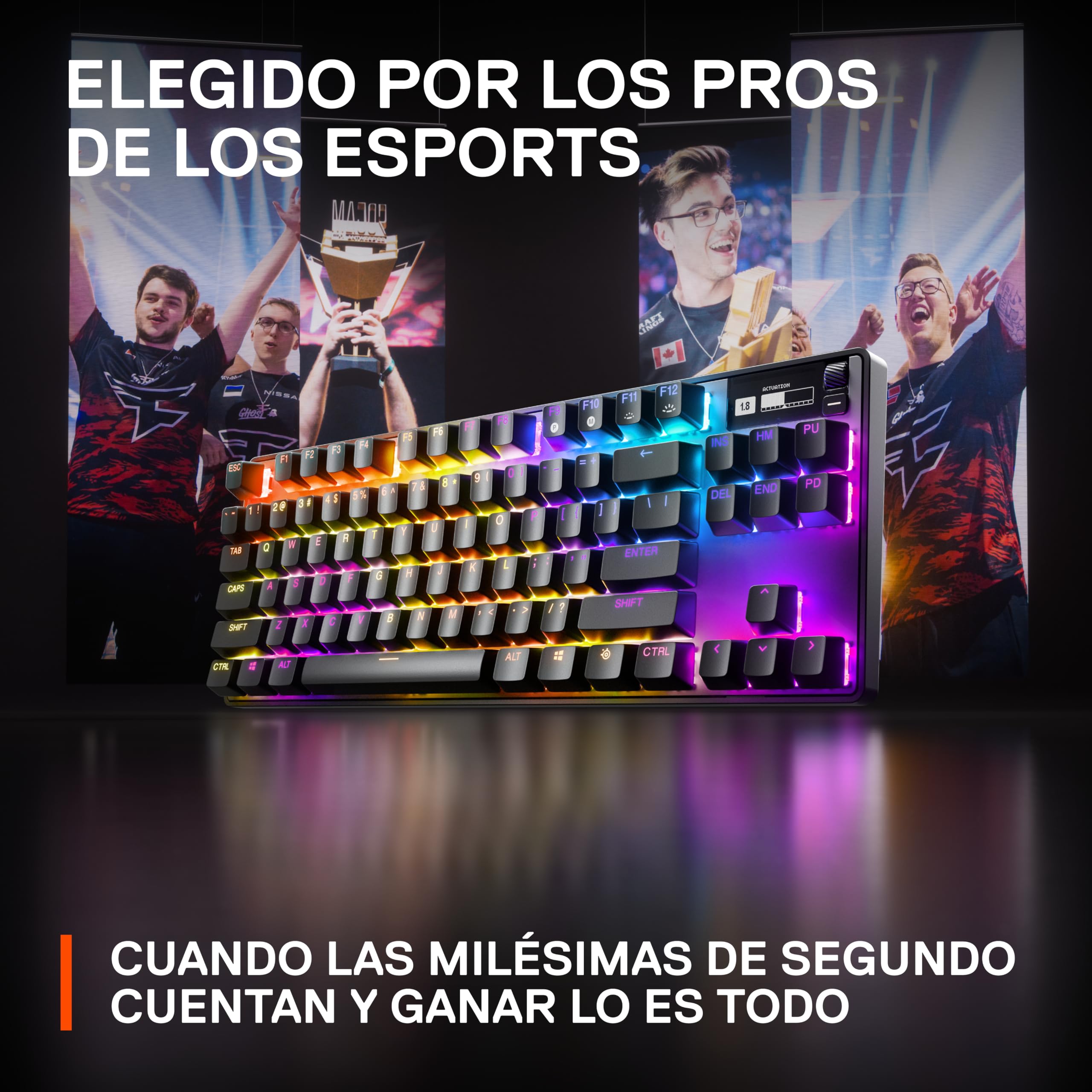 SteelSeries Apex Pro TKL (2023) - Teclado gaming HyperMagnetic – El más rápido del mundo - Accionamiento ajustable - Esports TKL - RGB - Teclas PBT - USB-C - Teclado inglesa (QWERTY) — view 6