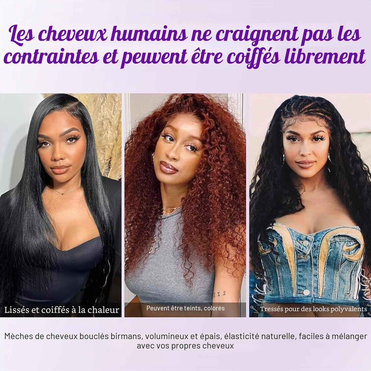 26 pouces Tissage Bresilien en lot 100% Meches Cheveux Naturel Brésilienne Burmese Curly Bundles Tissage Naturel Couleur 1 faisceaux