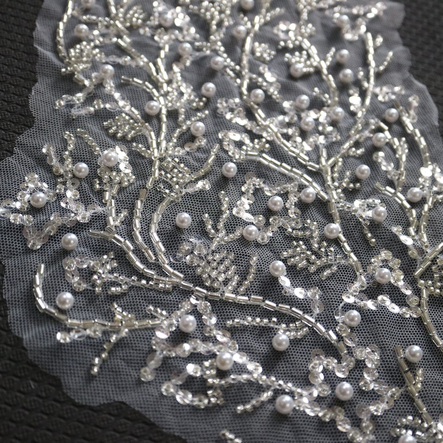 G-RUI 2-Piece Pearl Flower Lace Appliques – Sew-On Beaded Patches For Dresses, DIY Decoration - View #11