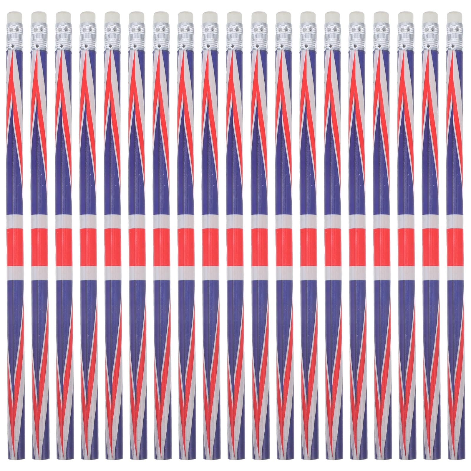 Crayon en Bois Portable 60 Pièces Motif Drapeau Anglais, Écriture Fluide