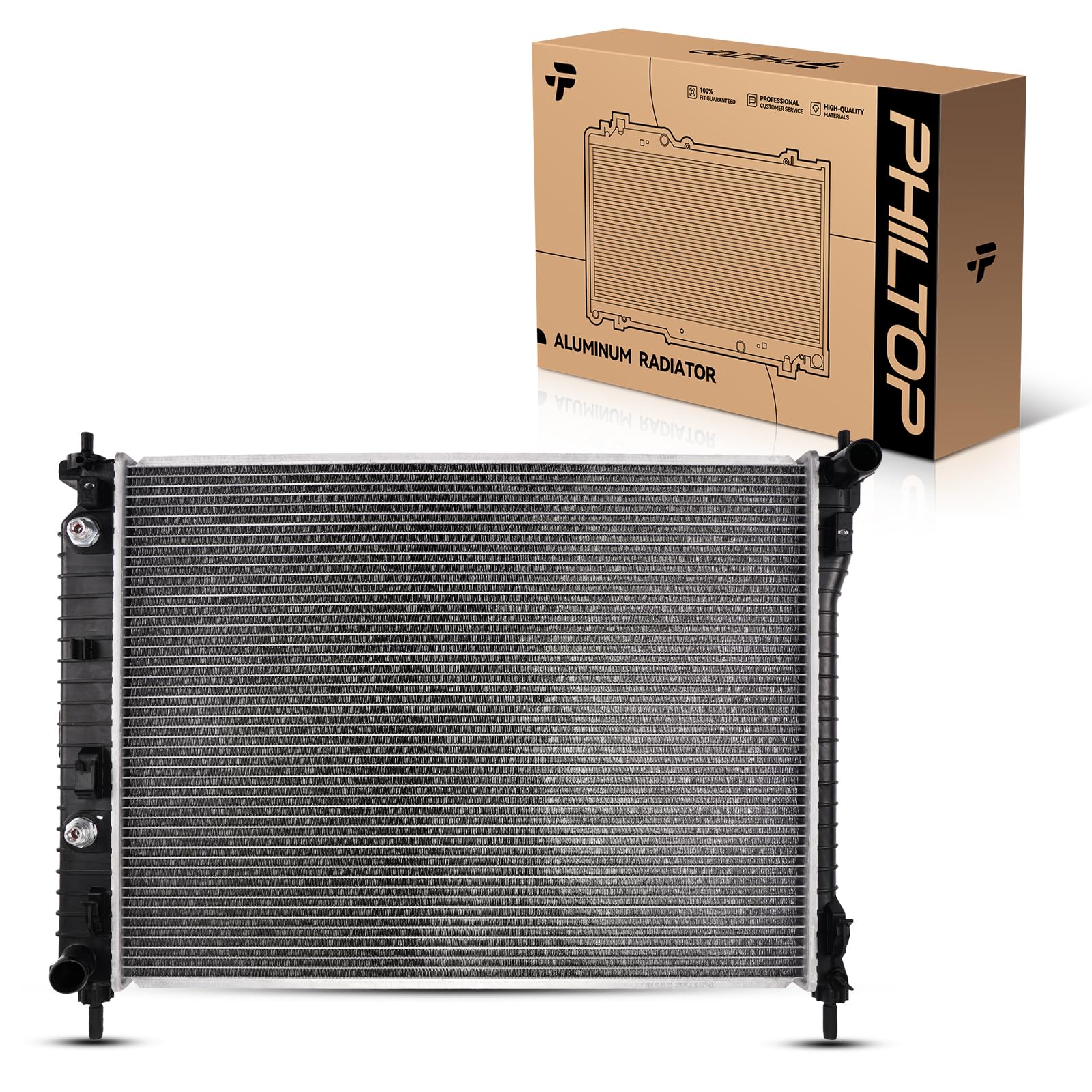 PHILTOP Core Radiator Compatible with 2012-2015 Captiva Sport, 2008-2010 Vue Engine Oil Cooler Included