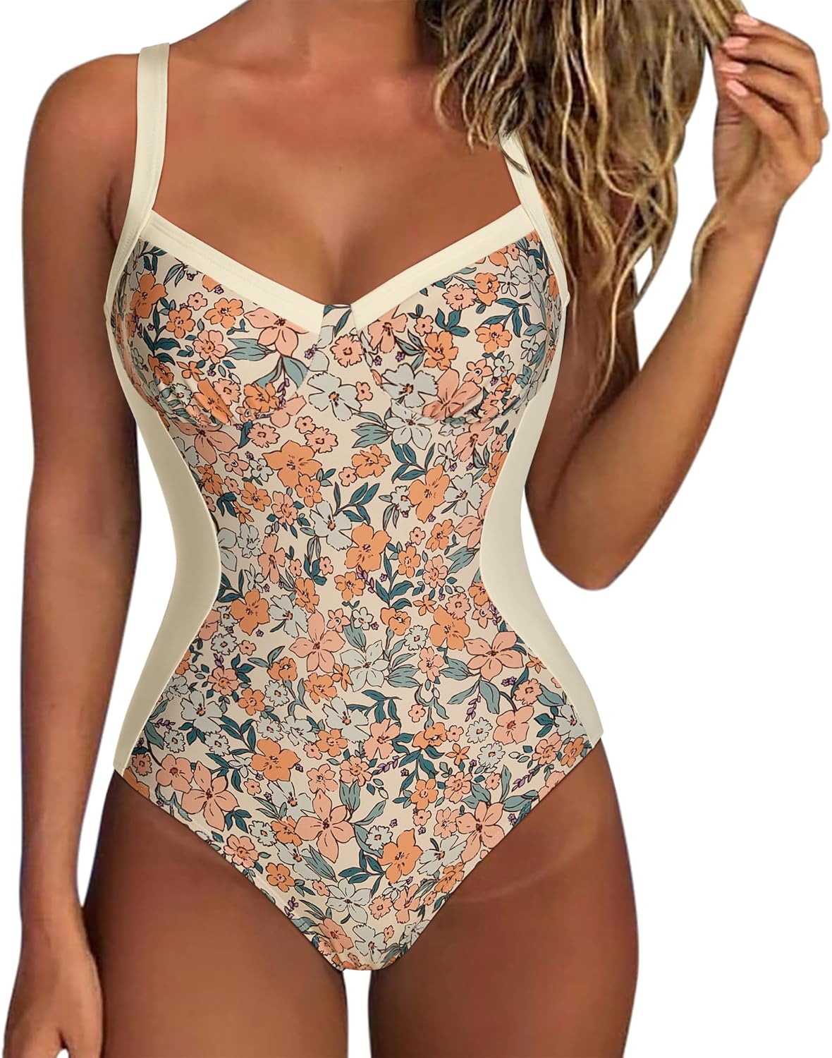 SUUKSESS Womens Tummy Control One Piece Swimsuit Sexy Crisscross Back Bathing Suit