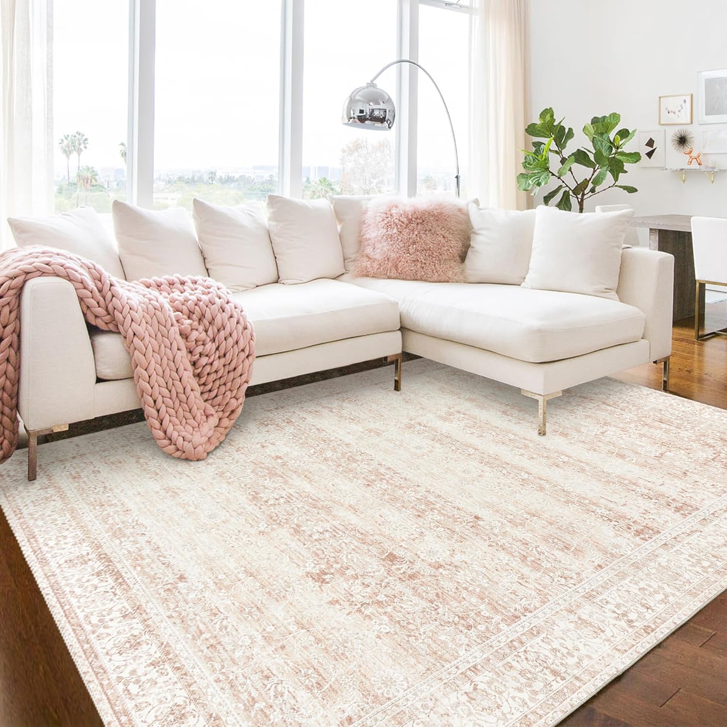 Faux Wool Area Rugs for Living Room Bedroom