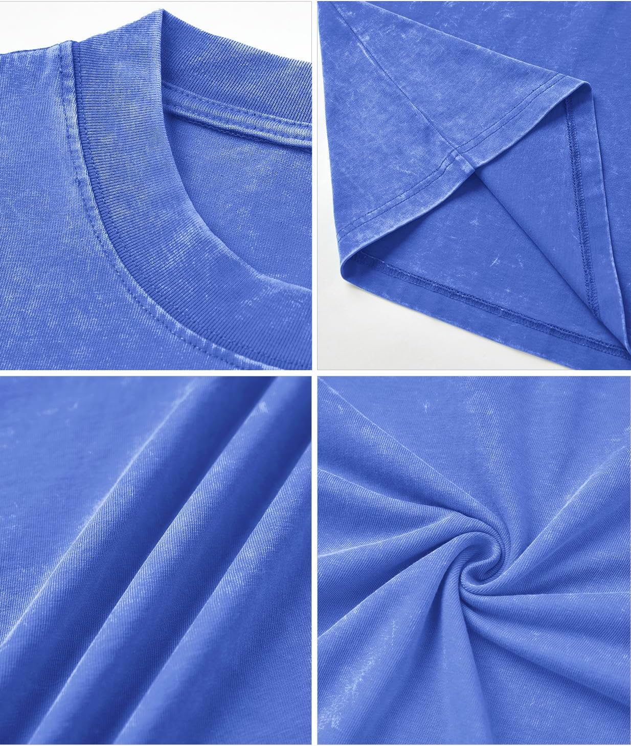 Oversized Tshirts for Women Heavy Cotton Acid Wash Vintage Unisex Long Sleeve Casual Loose Solid Basic Tee Tops - Image 6