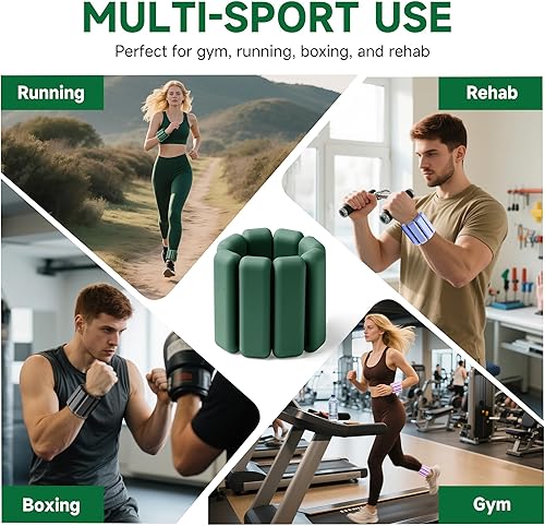 Miniatura 2 de Brazaletes con peso para muñecas y tobillos para mujeres (juego de 2)  Pesas de entrenamiento para yoga, pilates y caminar  Pesas de piernas y