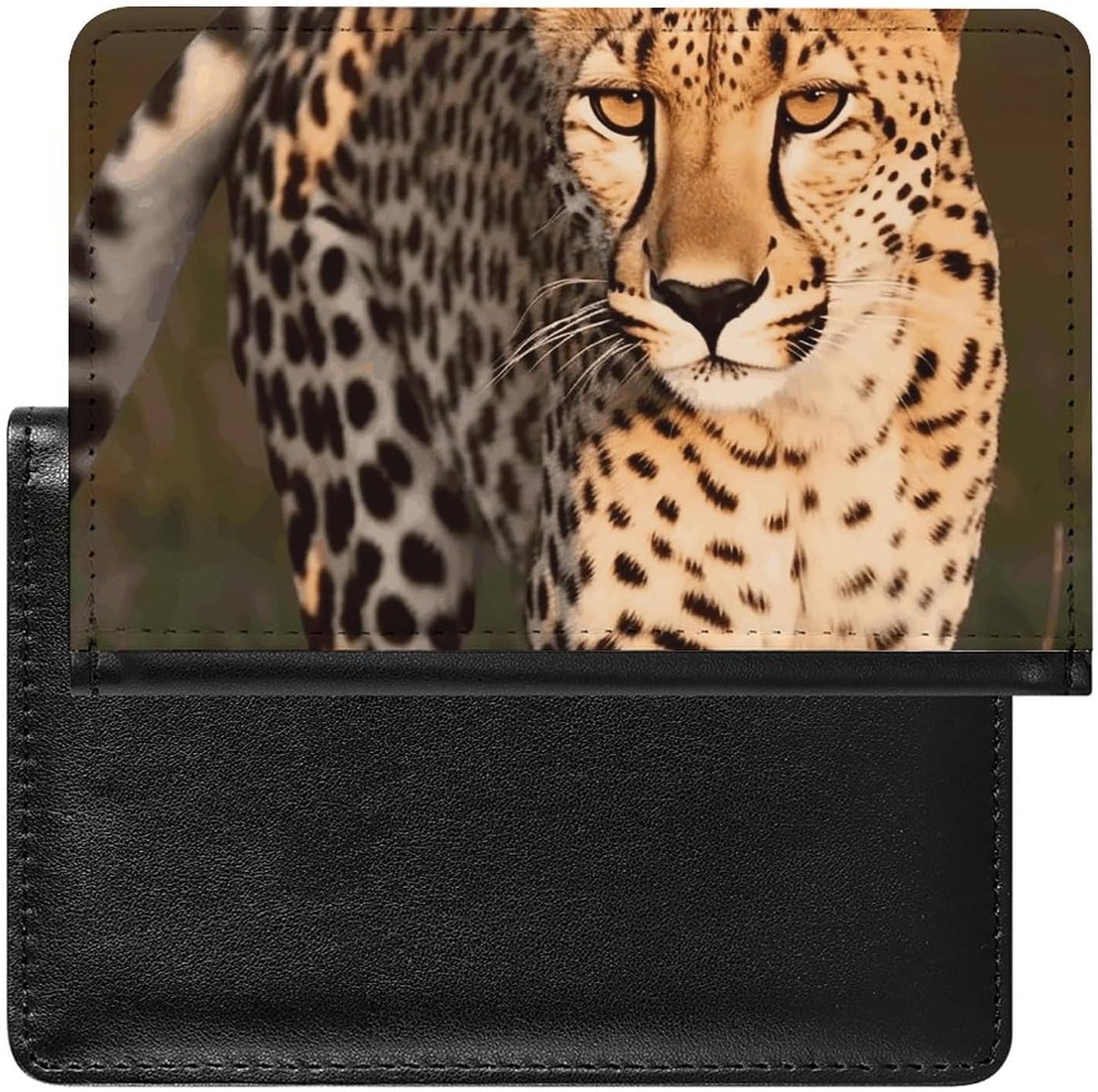 Cute Passport Holder for Travel,Personalized Multi-Functional Passport Cover with Card Slots,Slim Wild Cheetah Printed Passport Wallet for Women Men