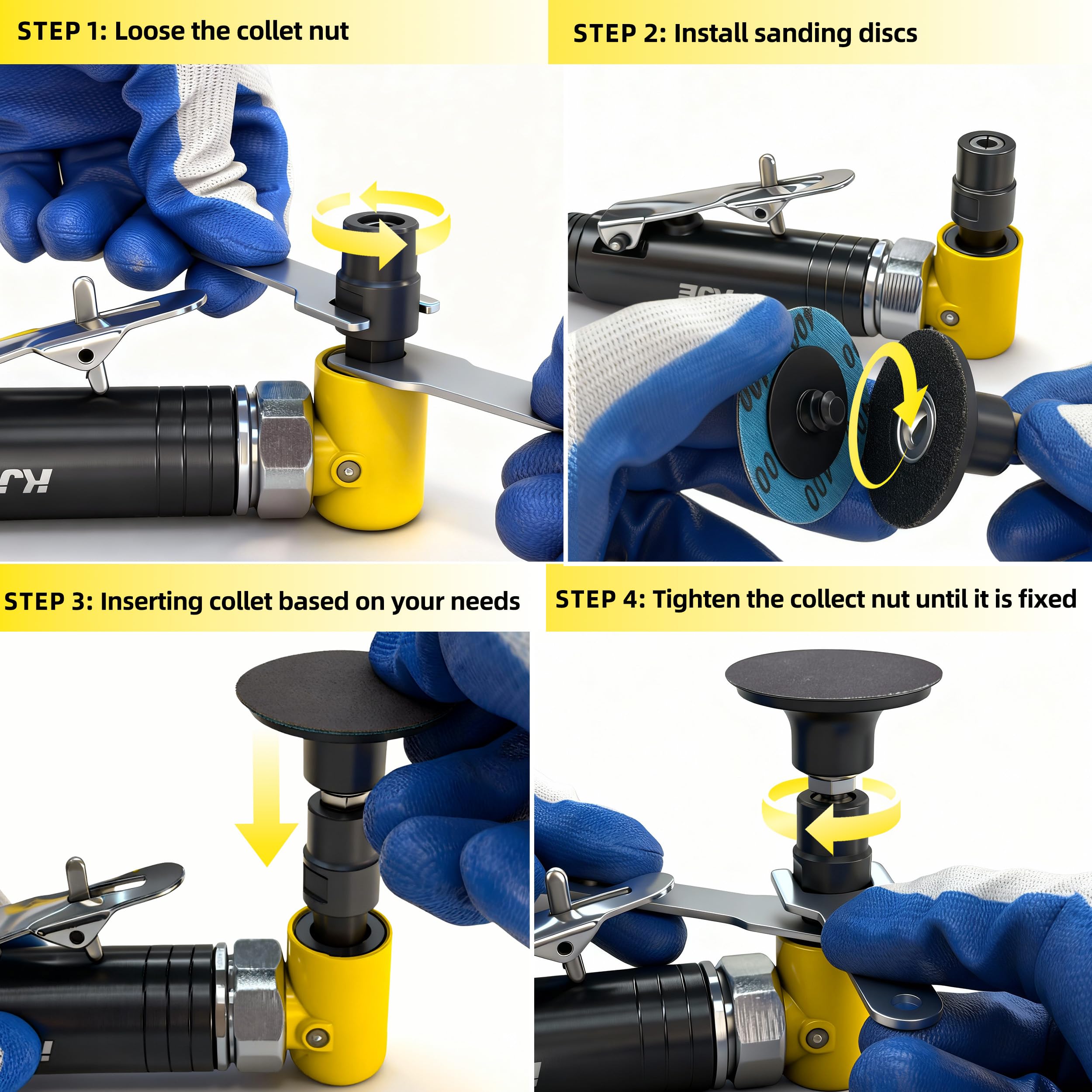 KJE Right Angle Die Grinder Kit - 29 Attachments -5 KJE Right Angle Die Grinder Kit - 29 Attachments -5