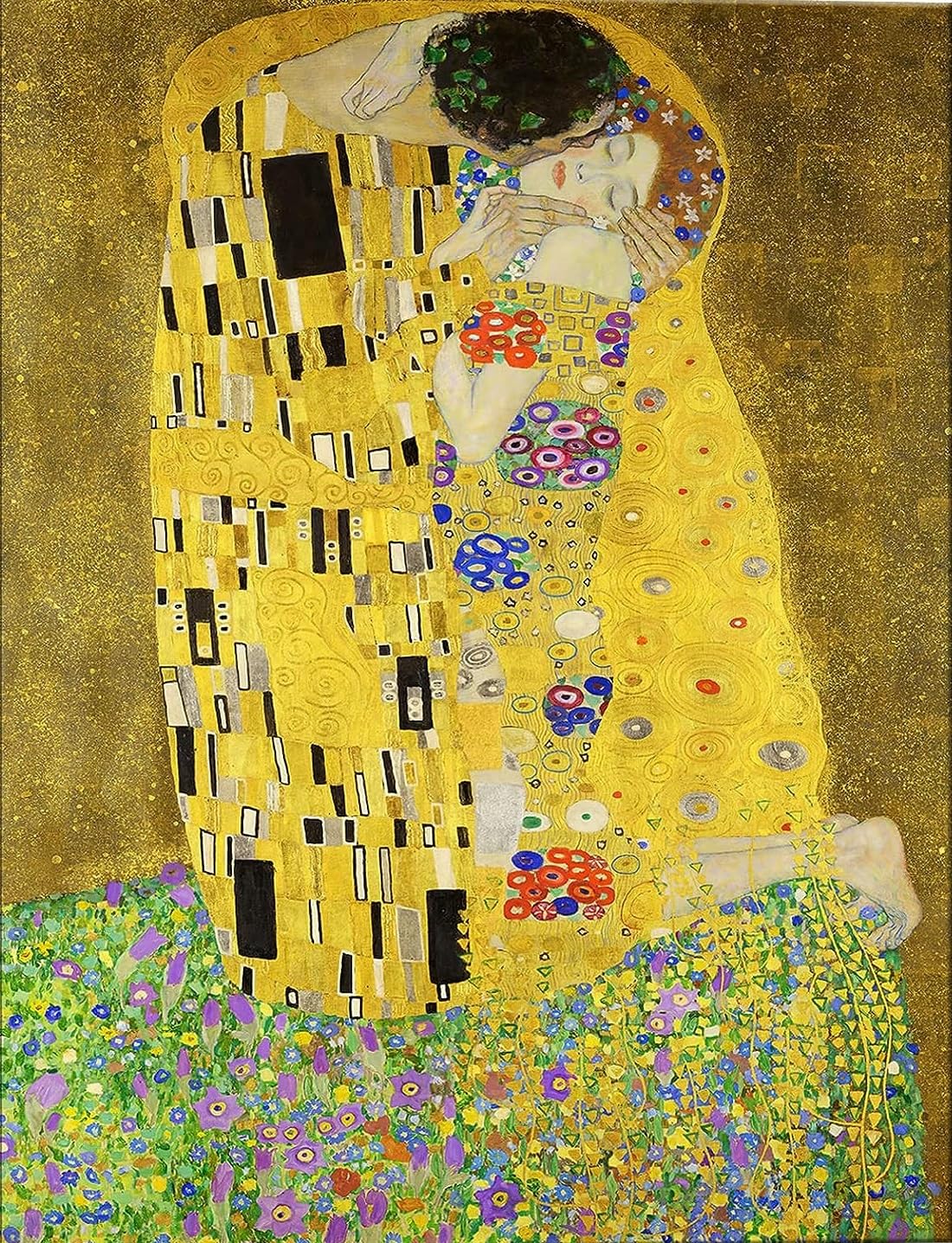 The Kiss,14 Count Counted Cross Stitch Kits,Cotton Thread, 150x200 Stitch,26x36cm, Cotton Classical Oil Painting Counted Cross Stitch Kits