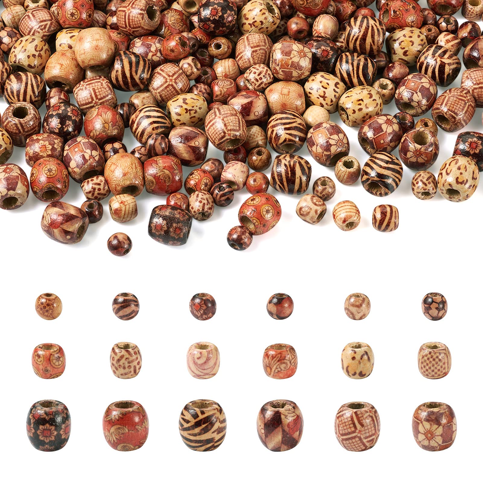 PONABEADIY Perline Rotonde in macramè da 25mm, 50 Pezzi, con Fori Grandi, in Legno Naturale, Rotonde, Non Rifinite, in Legno Bianco Antico, Lisce, Sfuse, per La Creazione di Gioielli, Braccialetti, C