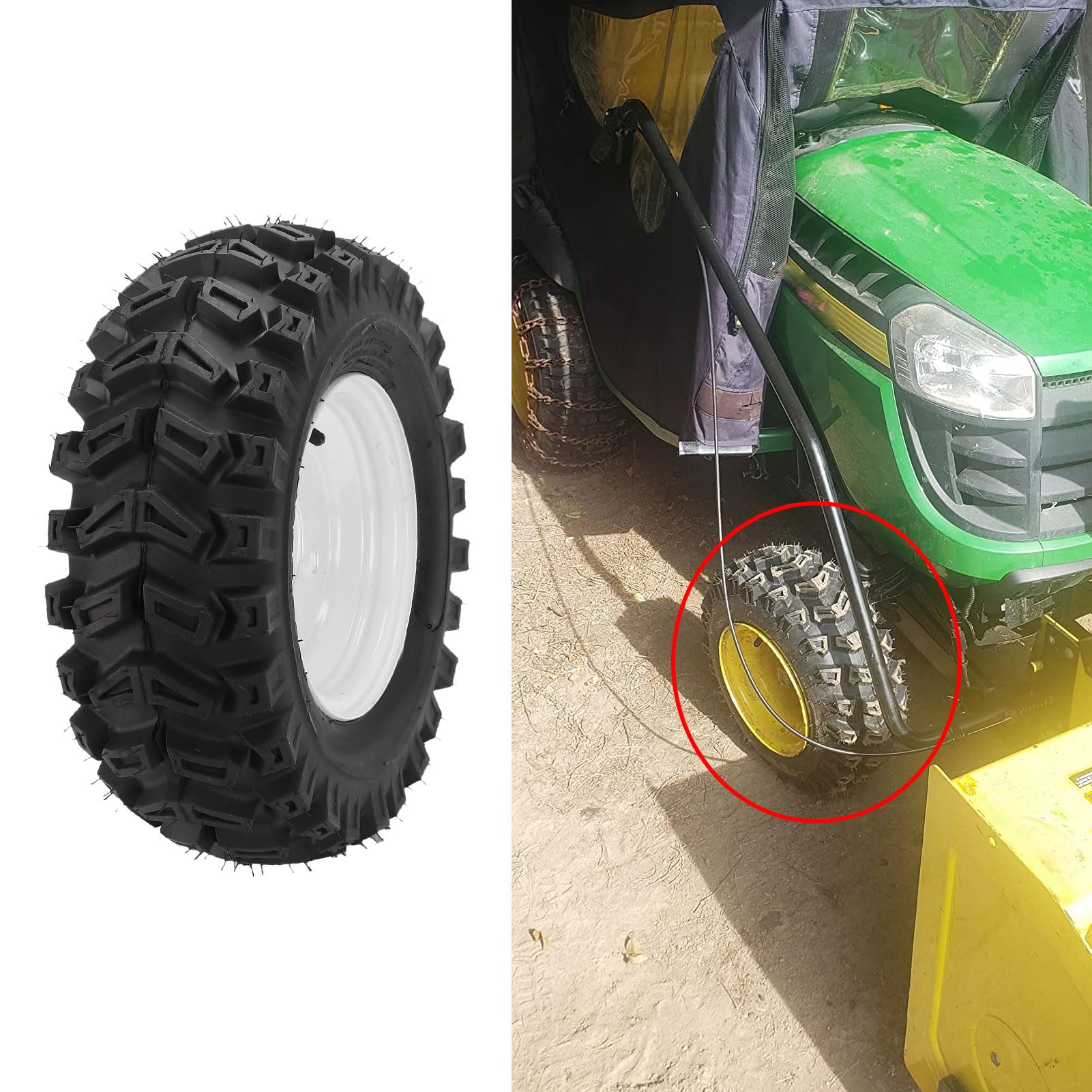 Tbest Neumáticos 16 X 6.50-8, Neumáticos 16x6.50-8 en Llanta con Buje Rueda de Estabilidad Todo Terreno Resistente para ATV UTV Go Kart Vehículo Agrícola Cortacésped
