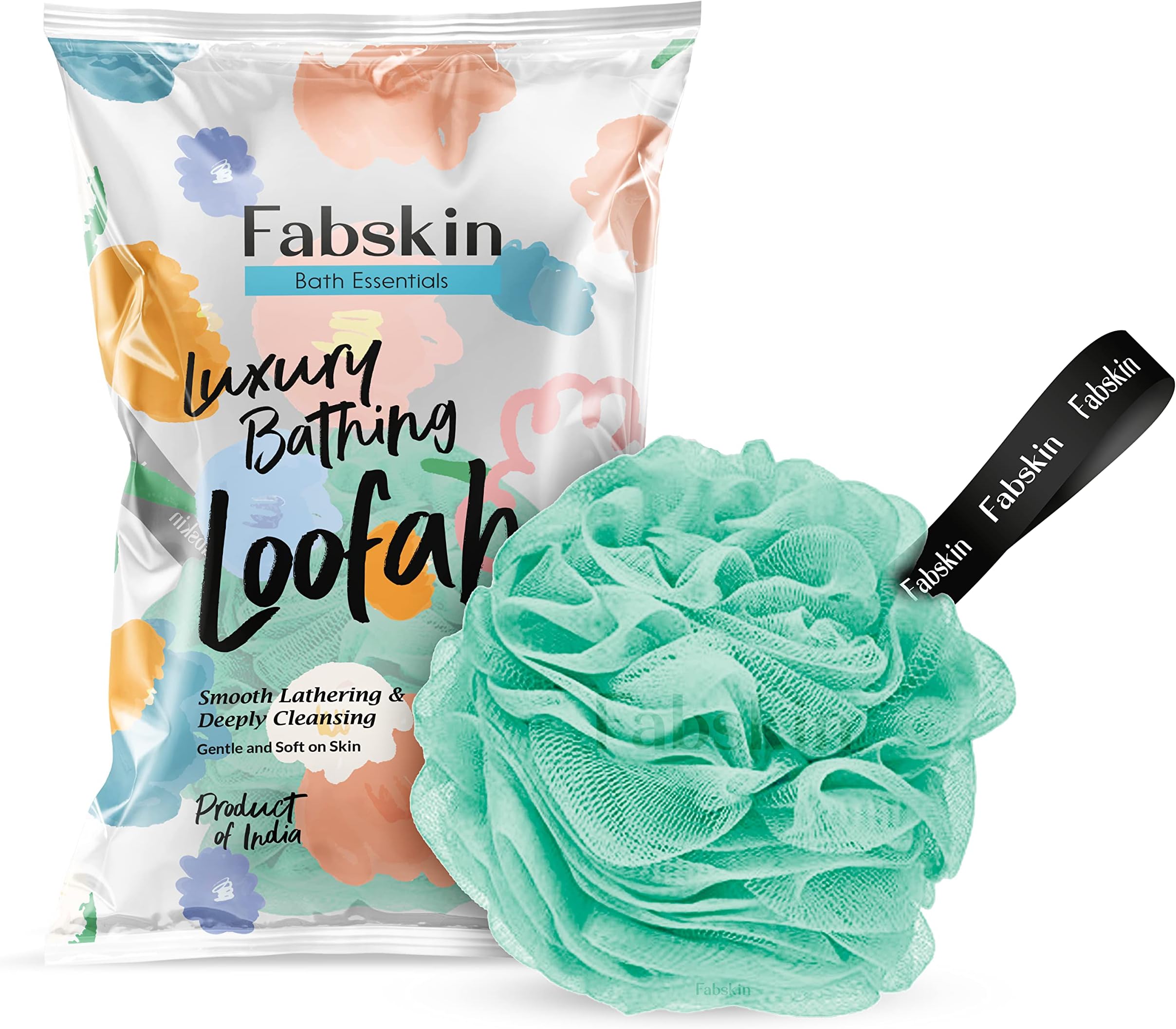 FABSKIN Loofah for Bathing | Bath Shower Loofah Sponge Scrubber Exfoliator for Women and Men | Bathing Sponge | Body Wash Scrub for Bathing | Bath Scrubber For Body (GREEN)