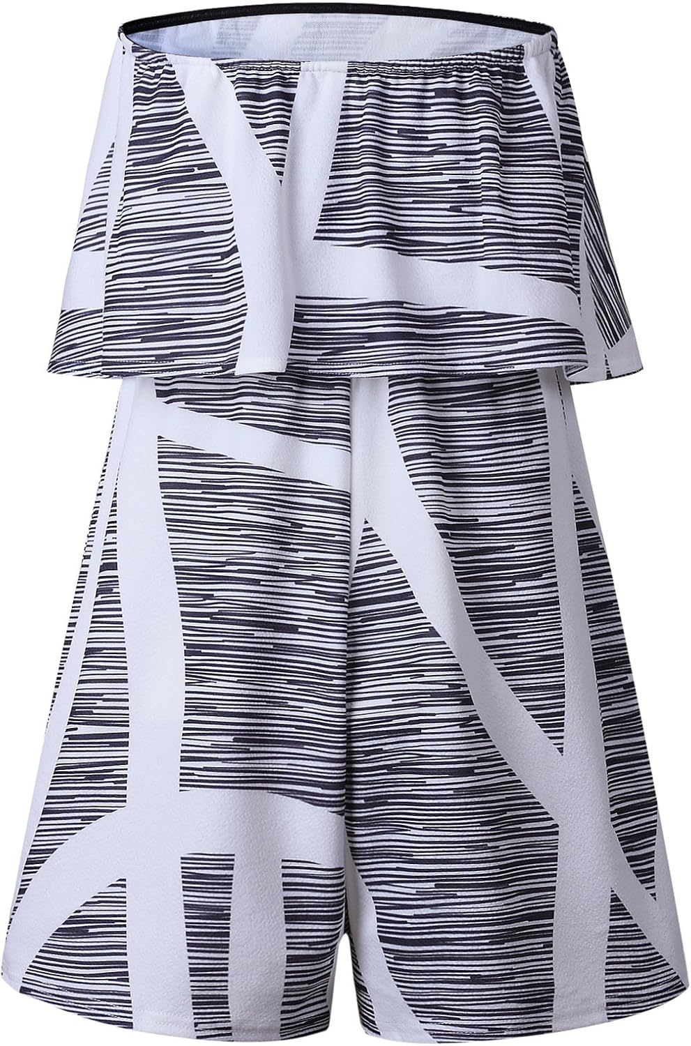 Sexyshine Women's Strapless Off Shoulder Flower Ruffled Beachwear Short Tube Rompers Jumpsuits - Image 3