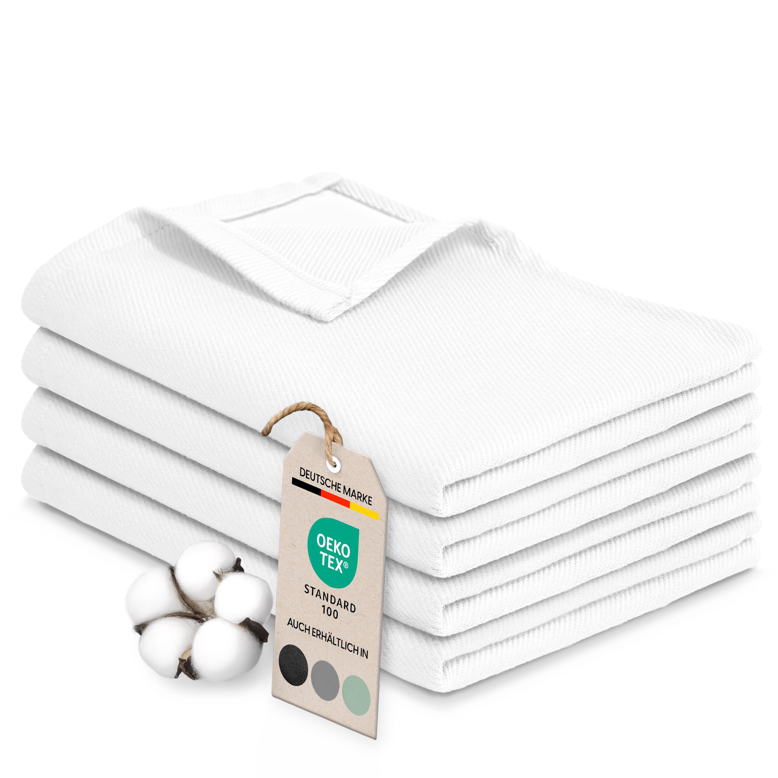 Bellphany Geschirrtücher Baumwolle - Oeko-TEX® 4er Set, weiß