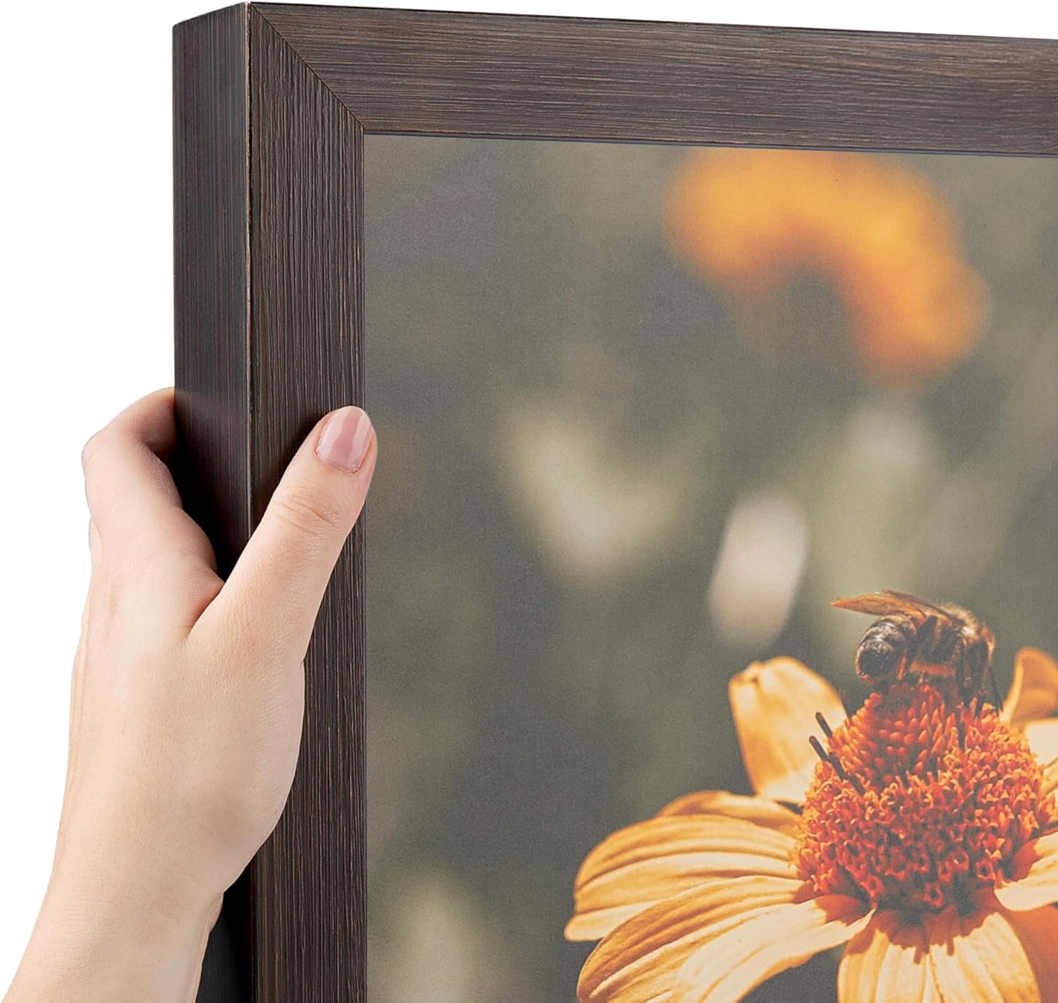 ArtToFrames 29x37 Inch Brown Picture Frame, This 1.19 Inch Custom Wood Poster Frame is Wooden Finish Mahogany, Great for Your Art or Photos - Comes with Economy Acrylic