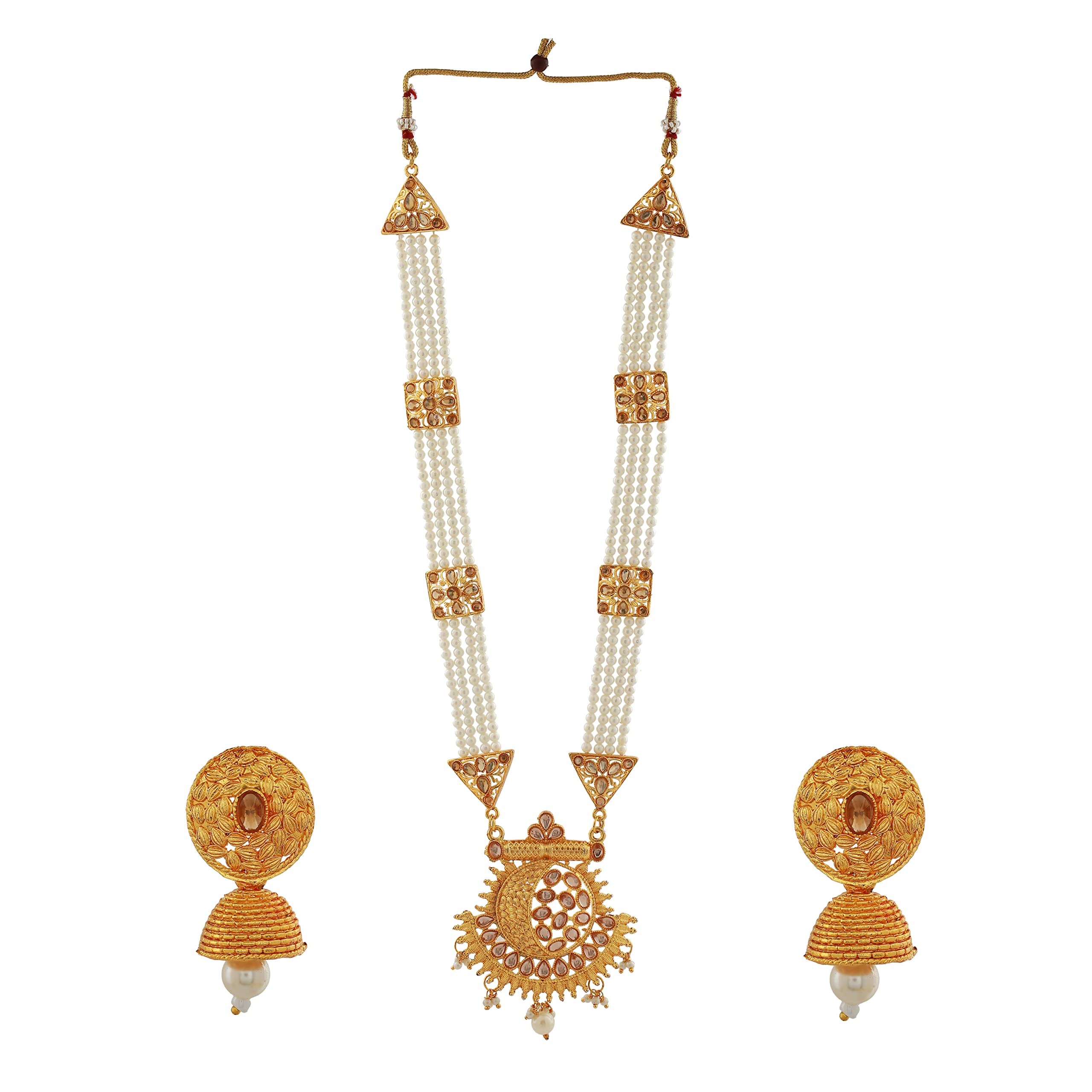 See full amazon price history chart for Estele Gehena Jewellery Sets for Women Gold Plated Fancy Three Layer White Pearl Long Haram/Necklace Set With White Kundans for Women-OS-567-MEH NKER Estele Gehena Jewellery Sets for Women Gold Plated Fancy Three Layer White Pearl Long Haram/Necklace Set With White Kundans for Women-OS-567-MEH NKER (B0B577MZMD) Amazon Price History, Amazon Price Tracker