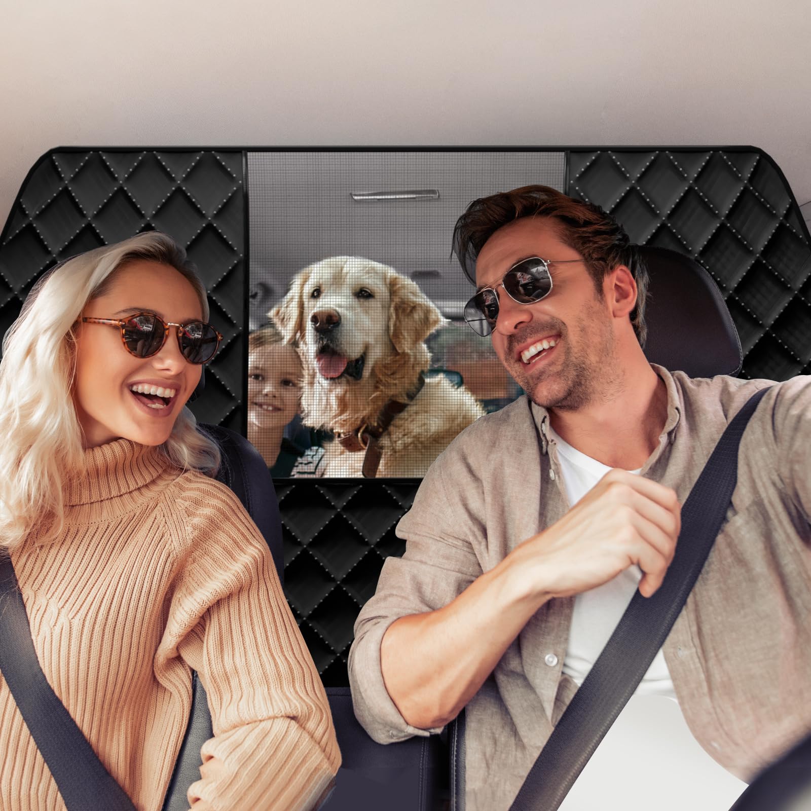 Eosarcu Coprisedile Auto per Cani con estensore, Coprisedile Auto Cani Posteriore tiene 400lbs, 600D, amaca per cani antiscivolo, Amaca per Cani per Lettino da Viaggio per Auto,per Auto, Camion, SUV