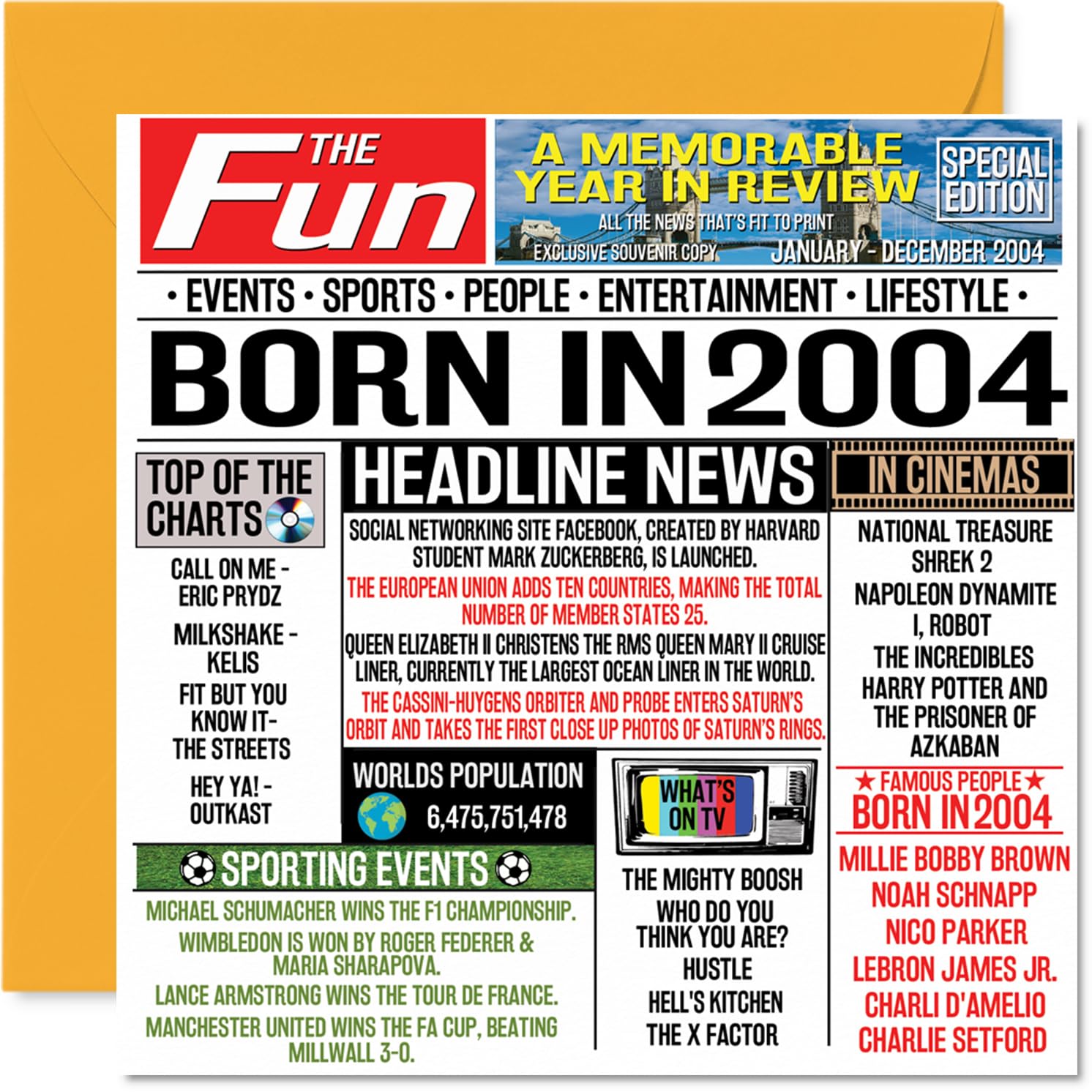 19th Birthday Cards for Men Women - Born In 2007 Newspaper - Happy 19 Birthday Card for Son Daughter Cousin Vintage Retro Back In 2007, 145mm Bday Greeting Cards — view 23