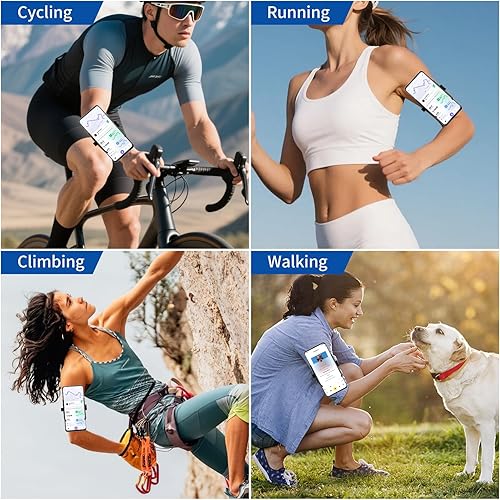 Miniatura 7 de Soporte universal para teléfono deportivo, muñeca giratoria de 360 grados y banda de brazo para correr, ciclismo, escalada, caminar, compatible con