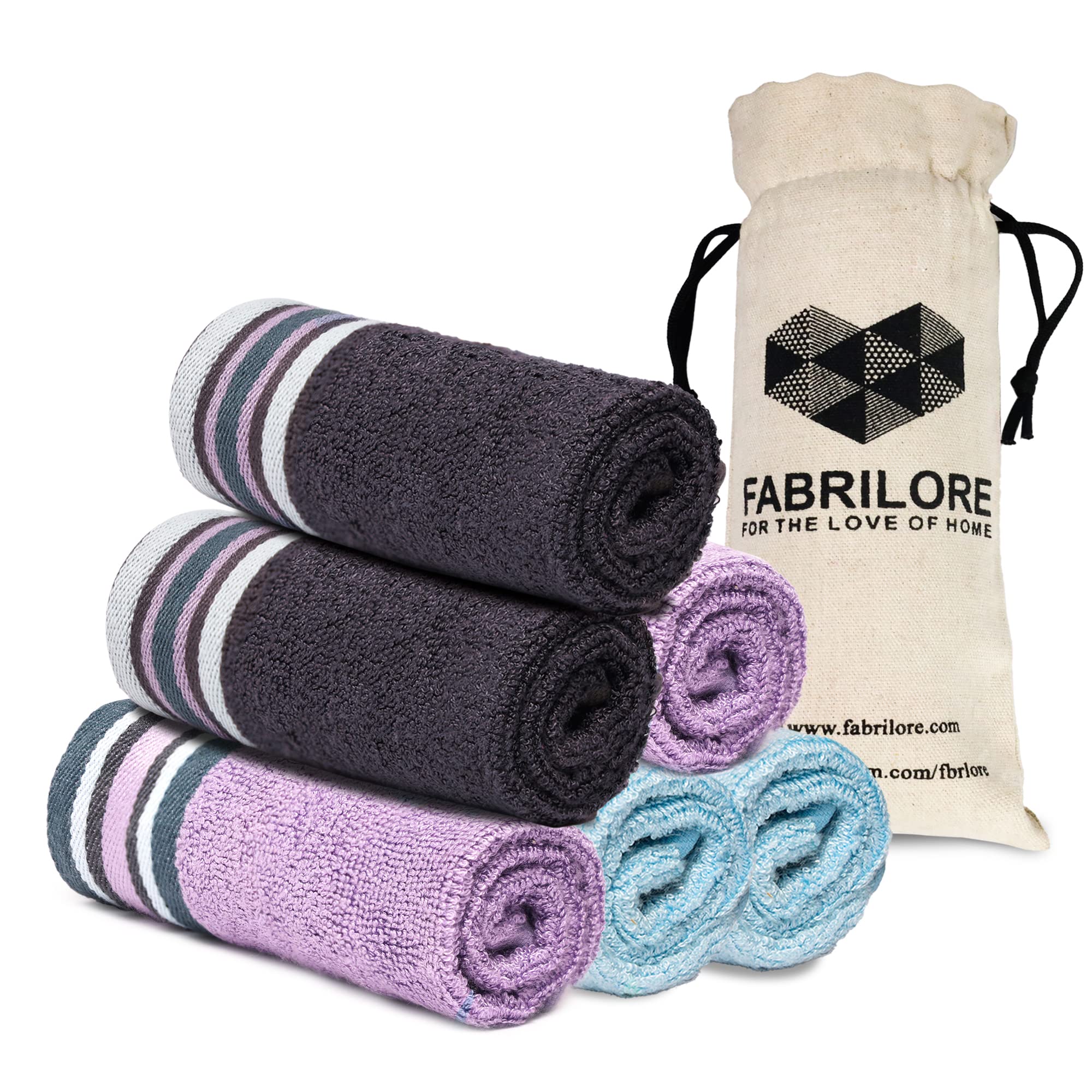 Fabrilore Bamboo Face Towel | 600 GSM | Ultra Soft, Absorbent & Quick Dry Towel | Towels | Bamboo | Tawal | Face Towels for Beauty Salon | Taval | Face Towels Set of 6 (Blue, Purple, Grey) (B0BTTJMR5M) Amazon Price History, Amazon Price Tracker