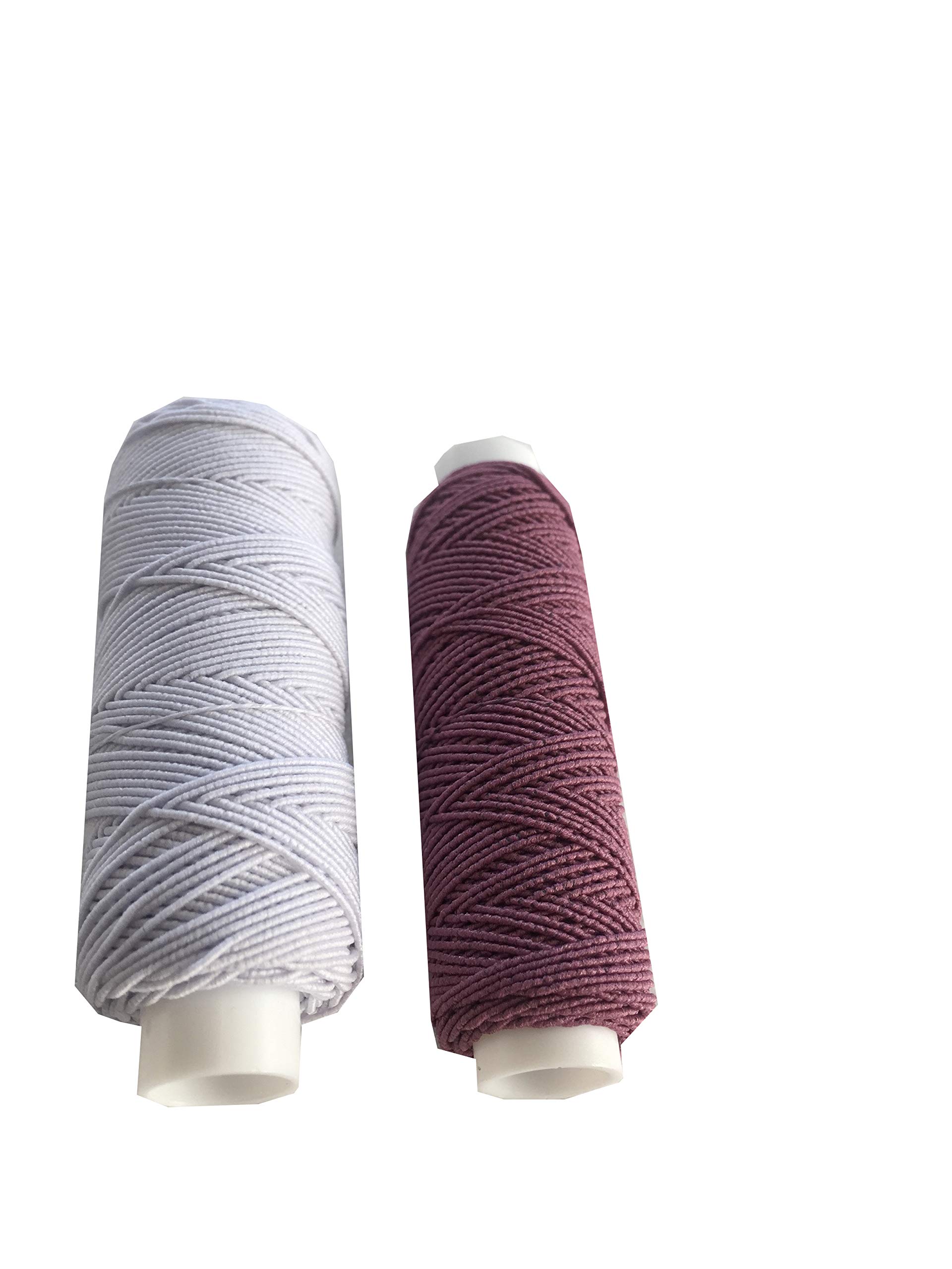 The Trimming Department White & Berry Shirring Shearing Elastic Thread, 20 Meter Each Colour Per Spool, Pack Of 2 X 20M Spools, Sewing, Haberdashery, Craft, Smocking, Gathering, (White & Berry), 30 Colours Available