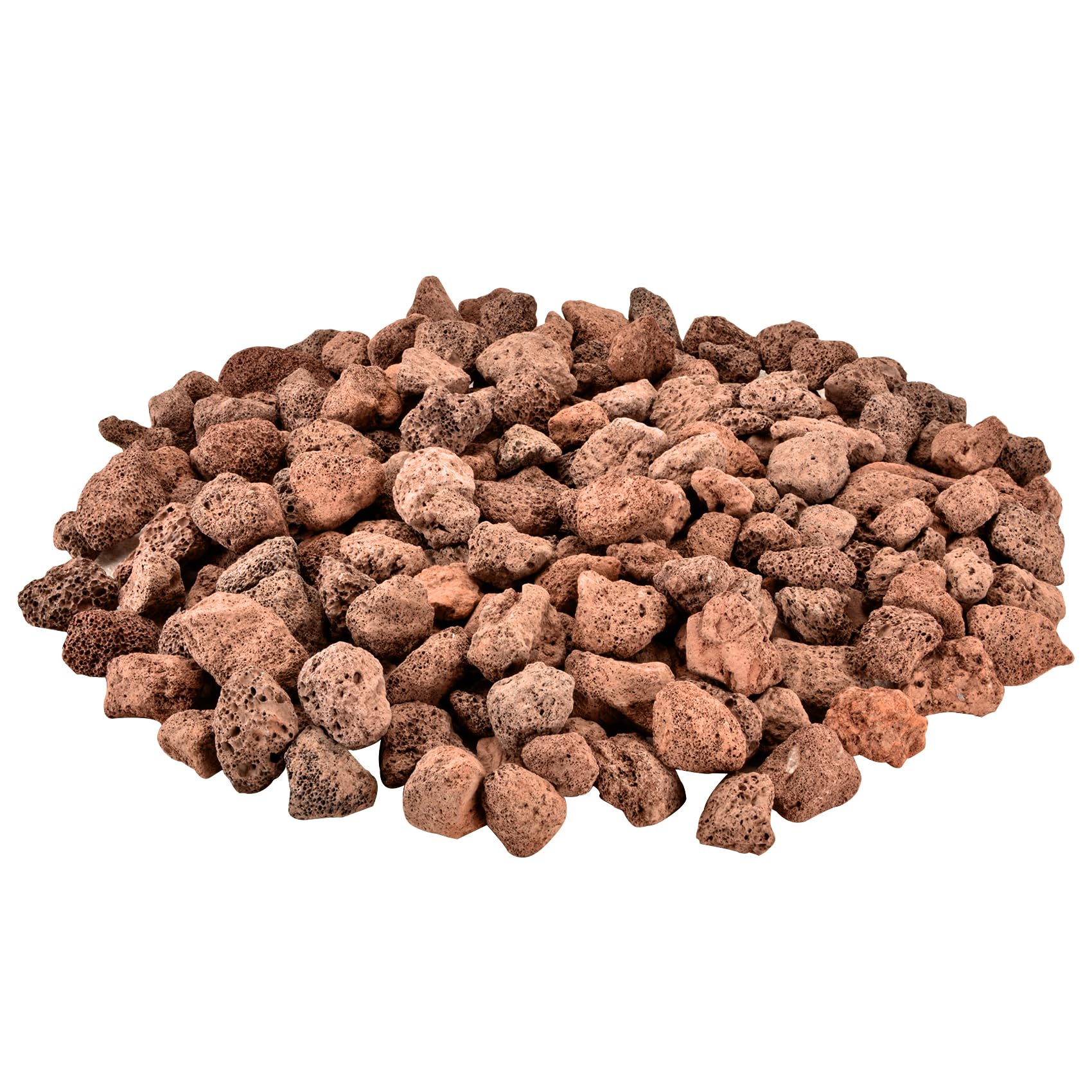Mr. Fireglass Natural Lava Rock, 0.8"-1.2" Medium Volcanic Lava Rock for Indoor & Outdoor Fire Pits, Fireplaces, Fire Bowls & Fire Table, Decorative Garden Landscaping, Potted Plants -10 Pounds, Red 0.8"-1.2" Red