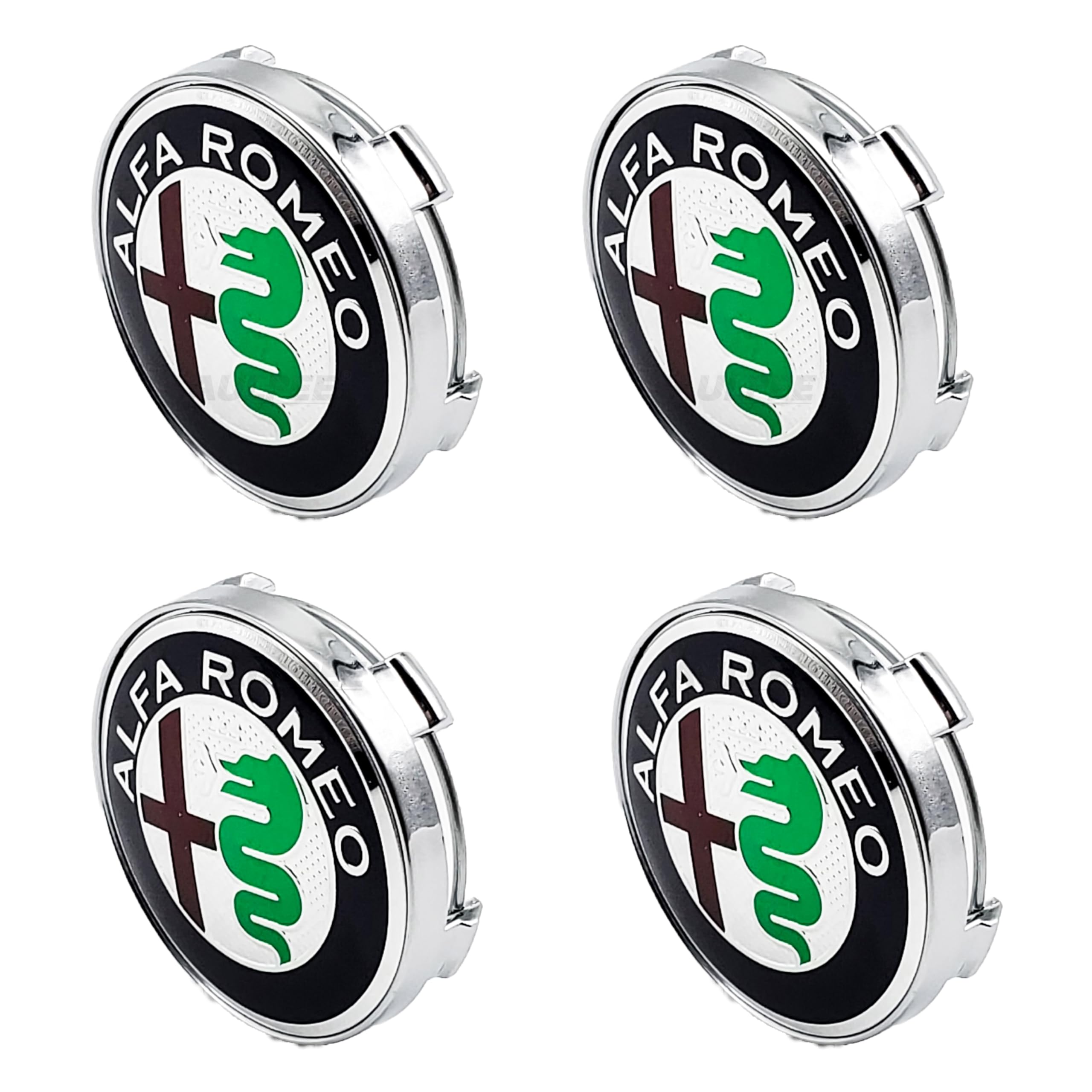 Wheel Hub Center Cap Center Logo Emblem Hub Cover 60mm ABS Material Compatible with AIfa Romeo Accessories (Alfa Colored Chrome)