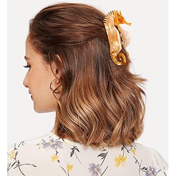 Amazon.co.jp: Hapdoo イエロータツノオトシゴヘアクリップ