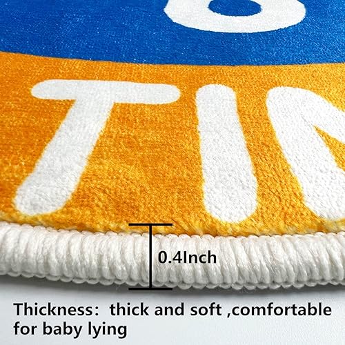 Miniatura 6 de FOMAILE Alfombra para niños, alfombra peluda para dormitorio de los niños, colección suave para jugar, alfombra redonda de aprendizaje y juego para