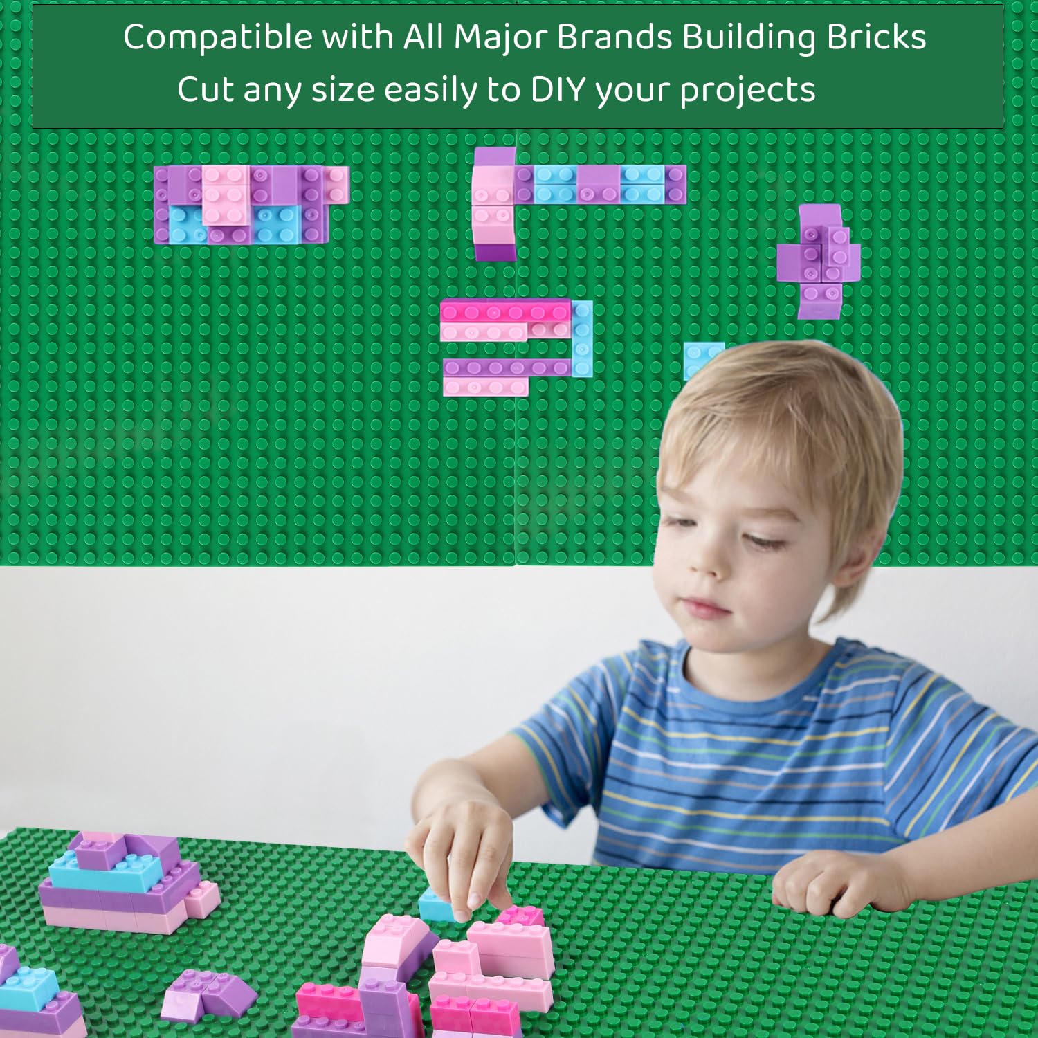 Reenwee 8 Packs Classic Baseplates, 10x10 inch with 32x32 Studs, Building Bricks Baseplate Compatible With Lego - Image 4