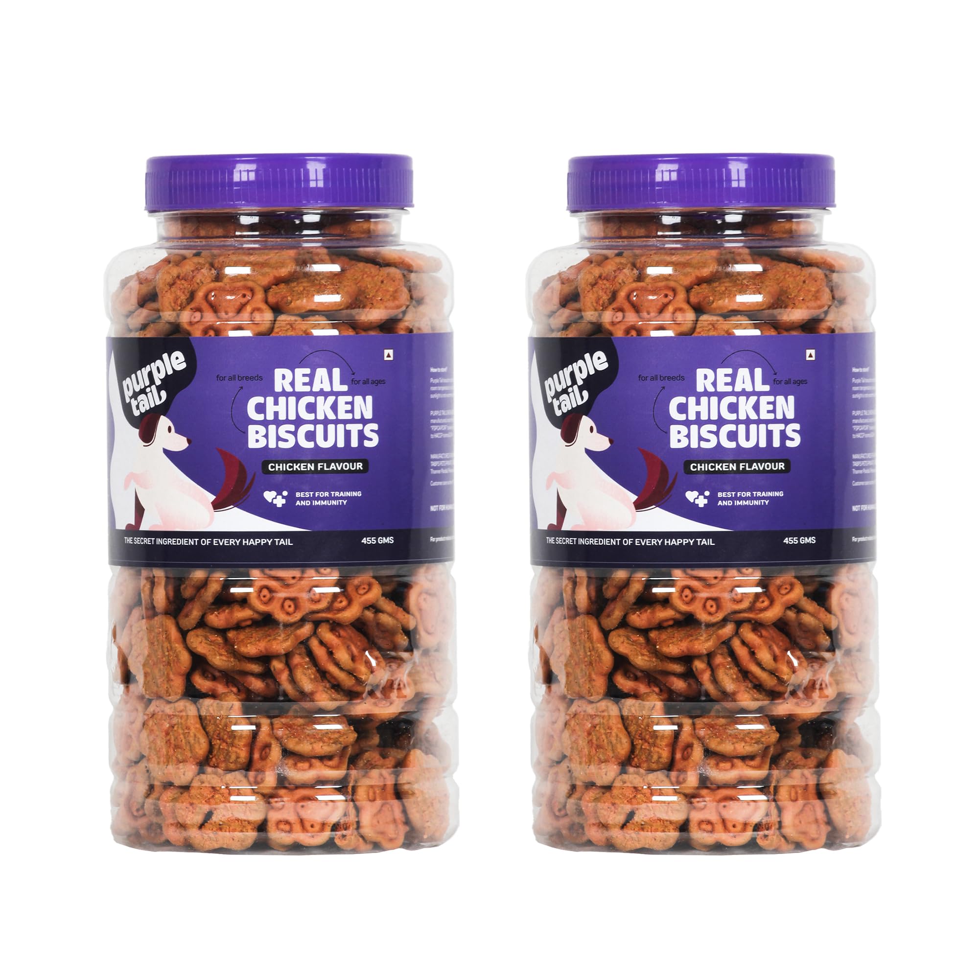 Dog Biscuit Chicken Flavour | Adult Dog | Dog Biscuits for Puppy | Dog Food for All Types of Dogs - Total 910 Grams (Buy 455 gram Pack & Get 1 Free)