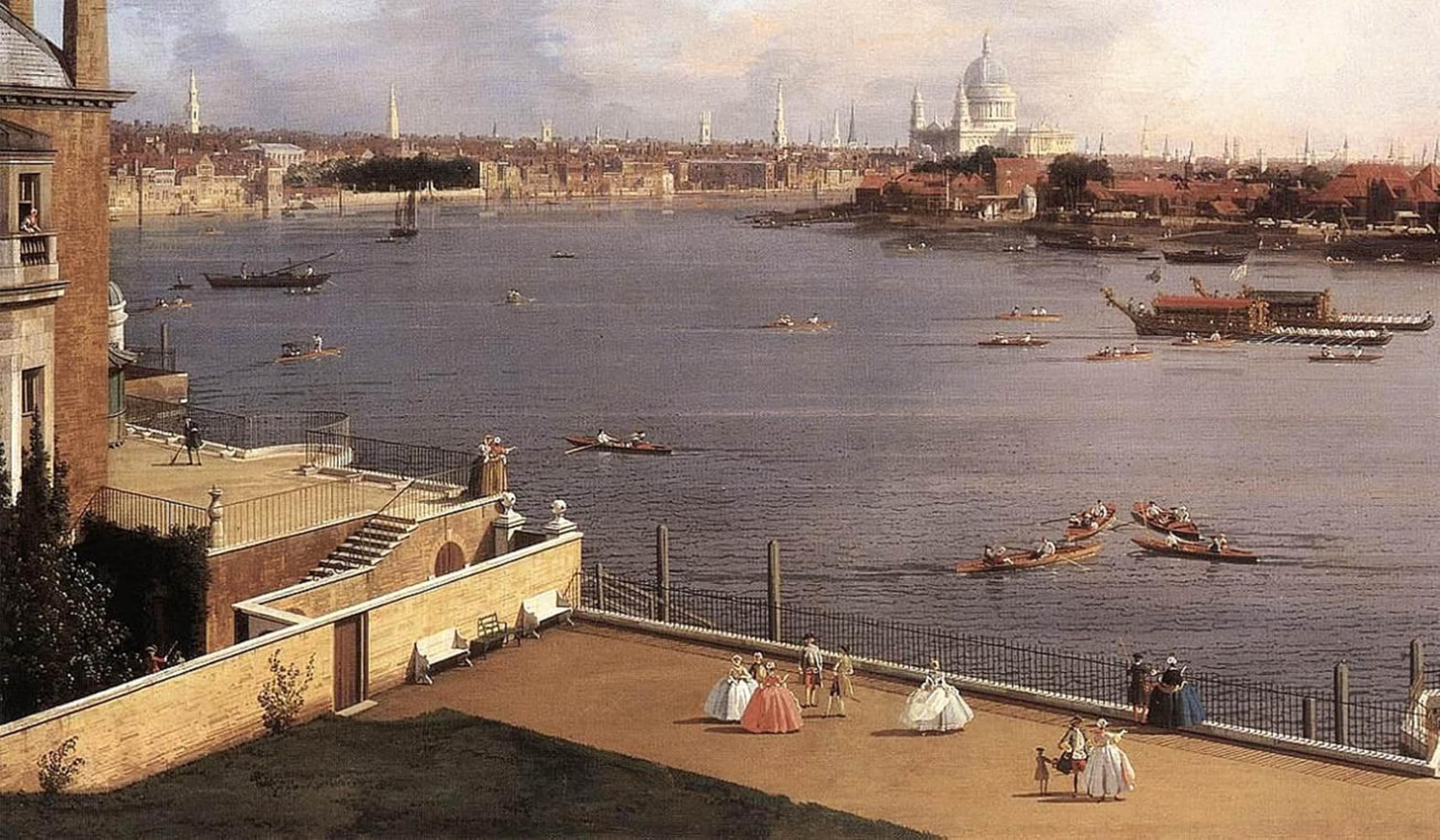 RZHRHJES Retro Picture Portrait Oil Painting Modern Wall Artwork London by Antonio Canal Canvas Poster for Office Decor 60x90cm
