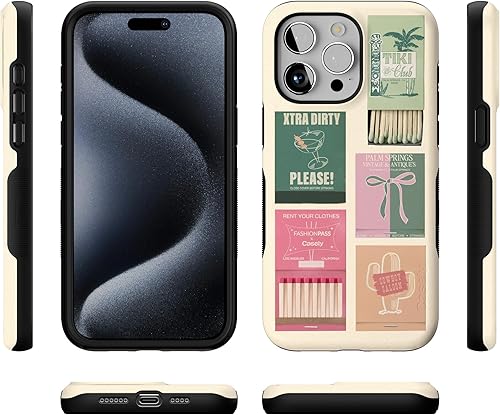 Vista 957 de Casely Funda para iPhone 15 Pro Jardín Secreto Flores mixtas Funda atrevida Compatible con MagSafe y botón de acción Jardín Secreto Floral