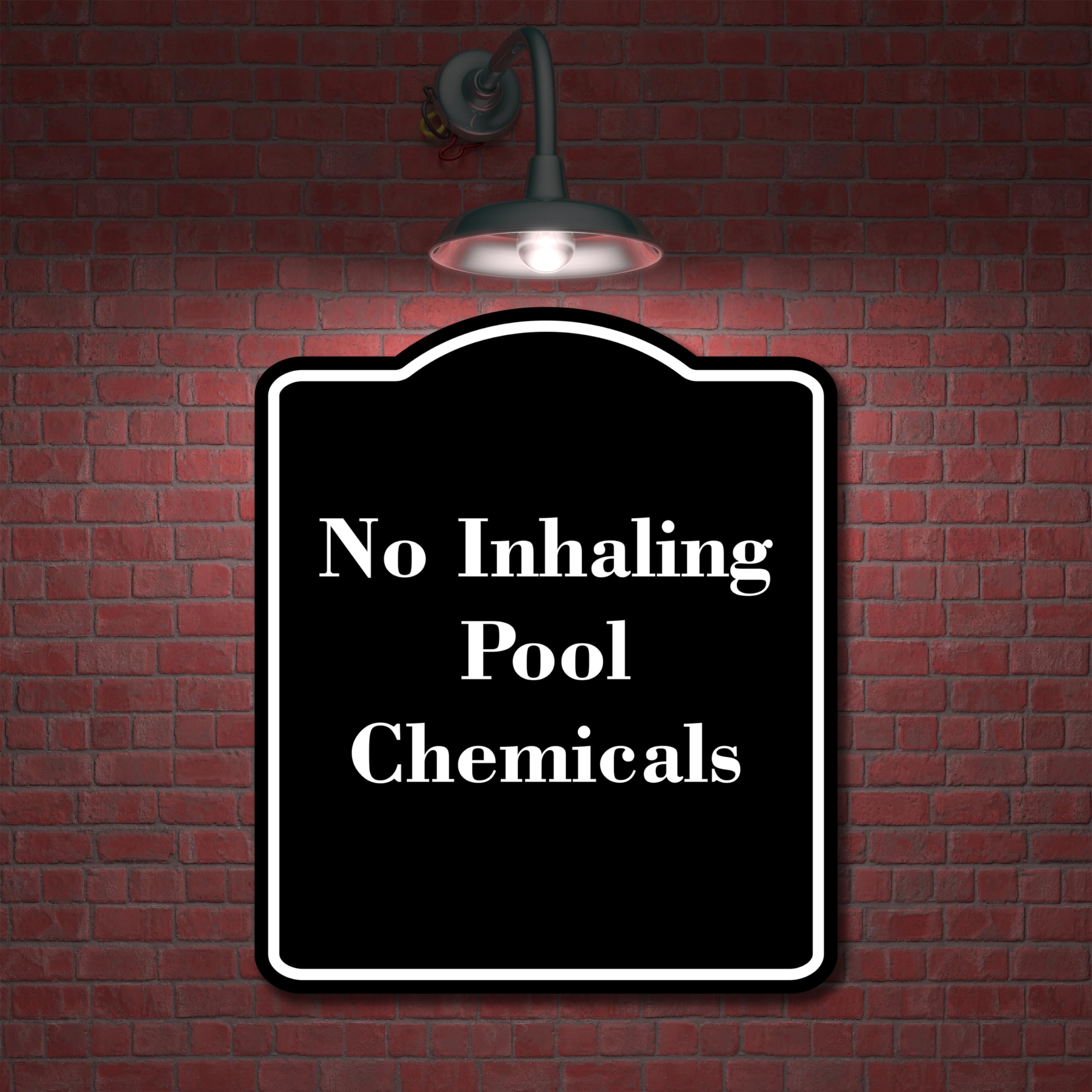 No Inhaling Pool Chemicals BLACK Aluminum Composite Sign 15''x18''